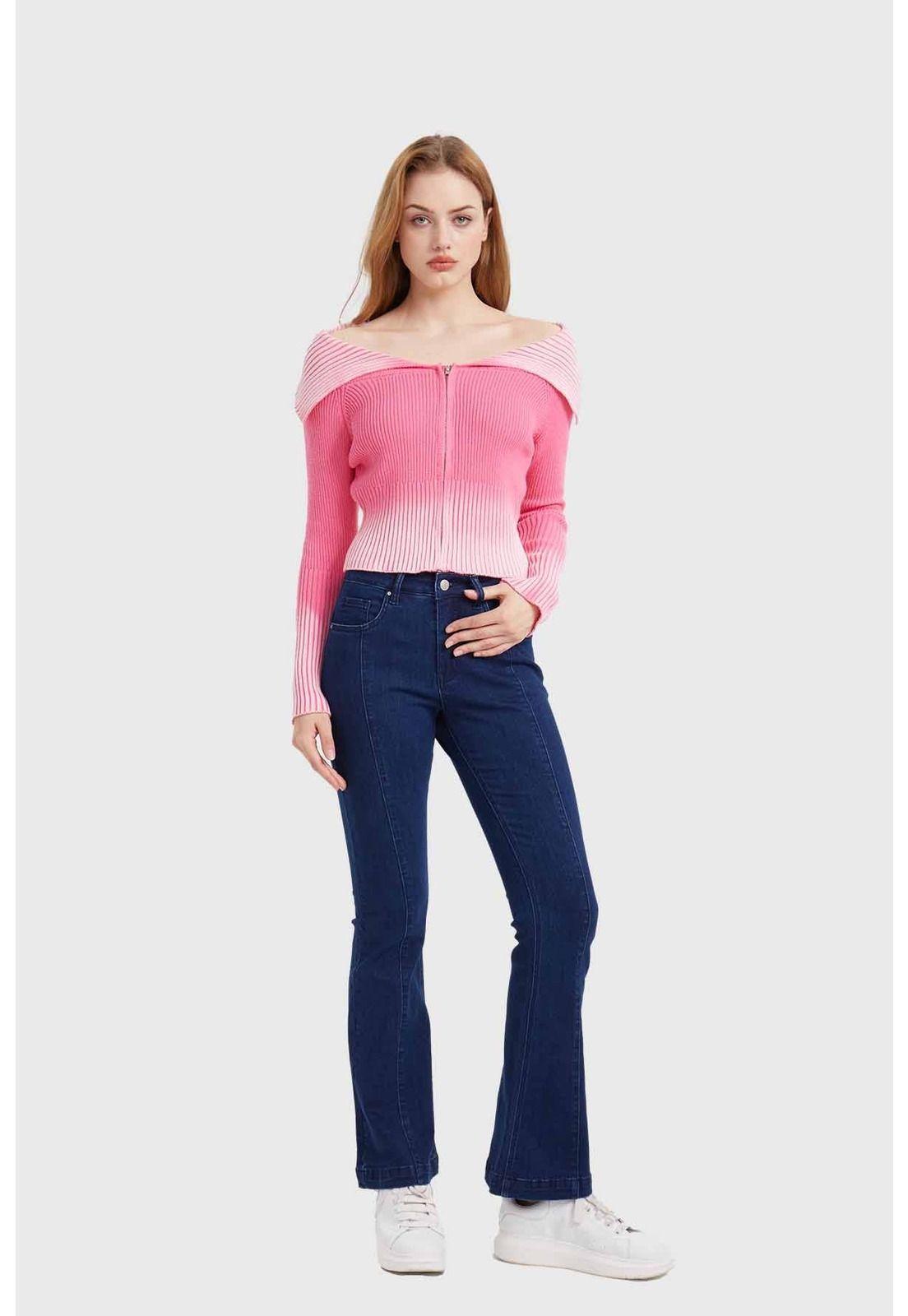 Sweater Mujer Lavado Fucsia-3