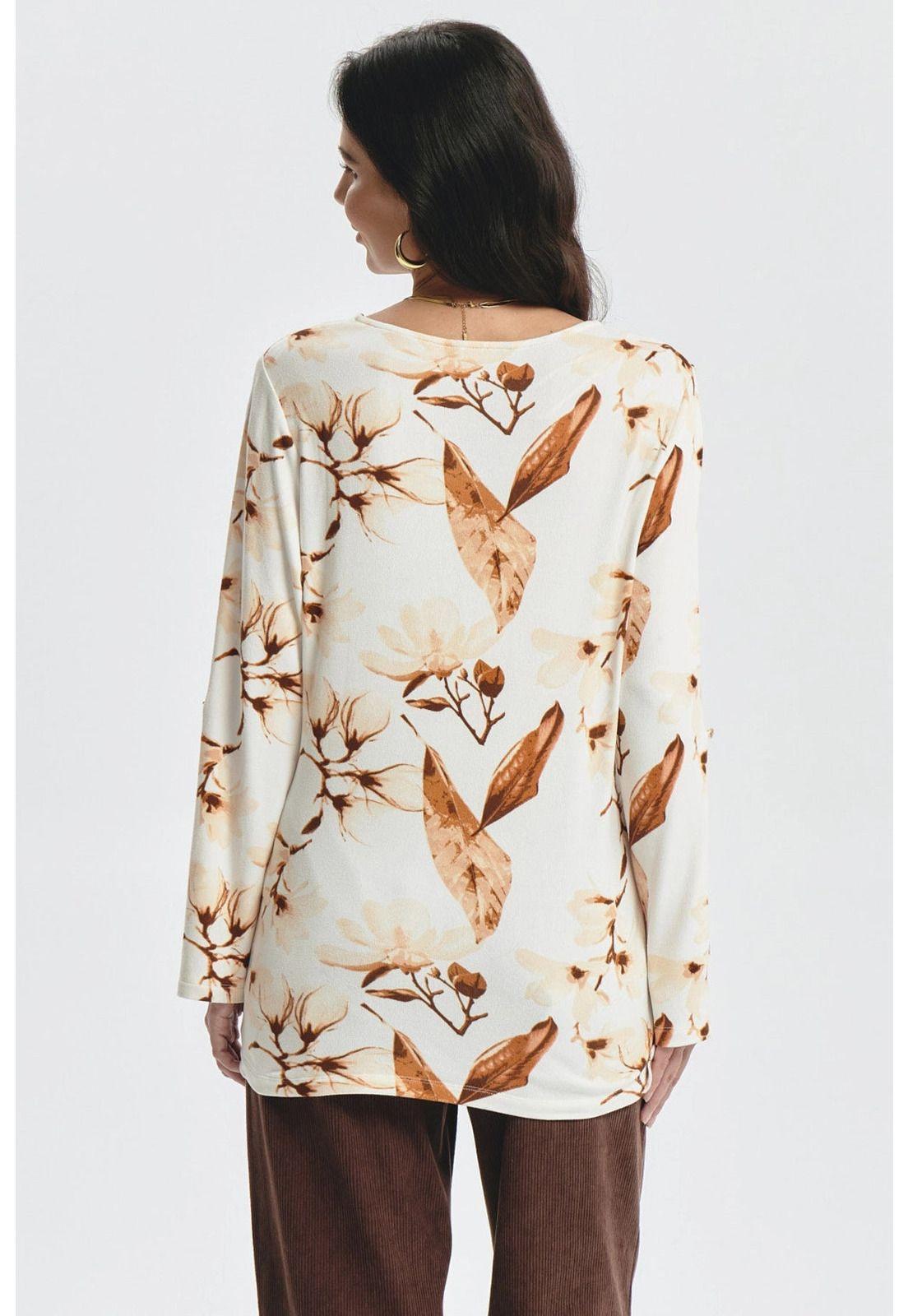 Polera Mujer Roll Up Print Crudo-2