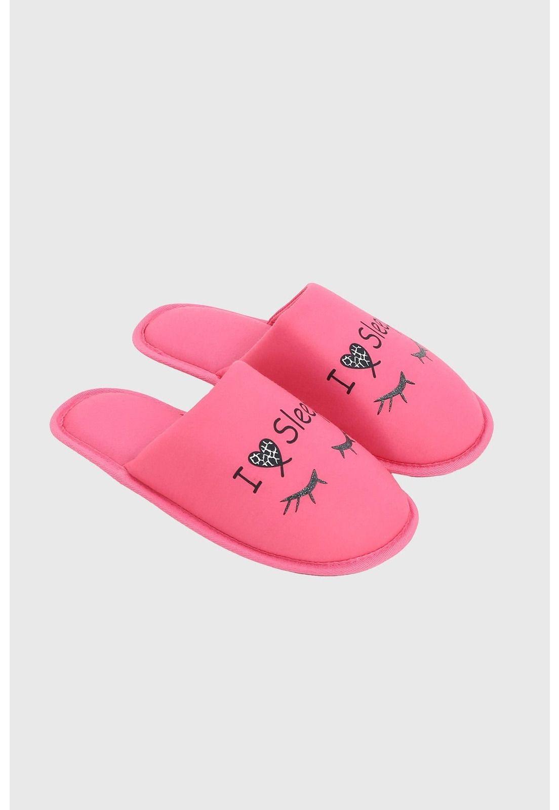 Pantufla Mujer Estampada Rosado-1