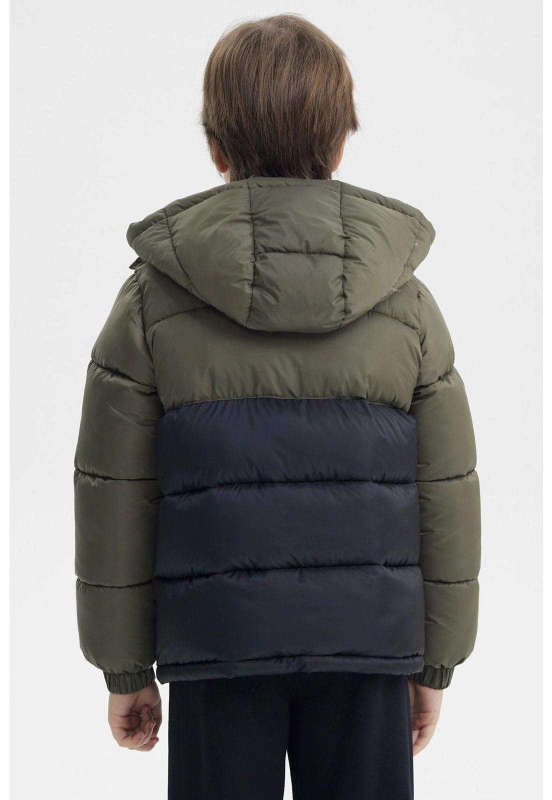 Parka Niño Básica Color Verde Militar-2