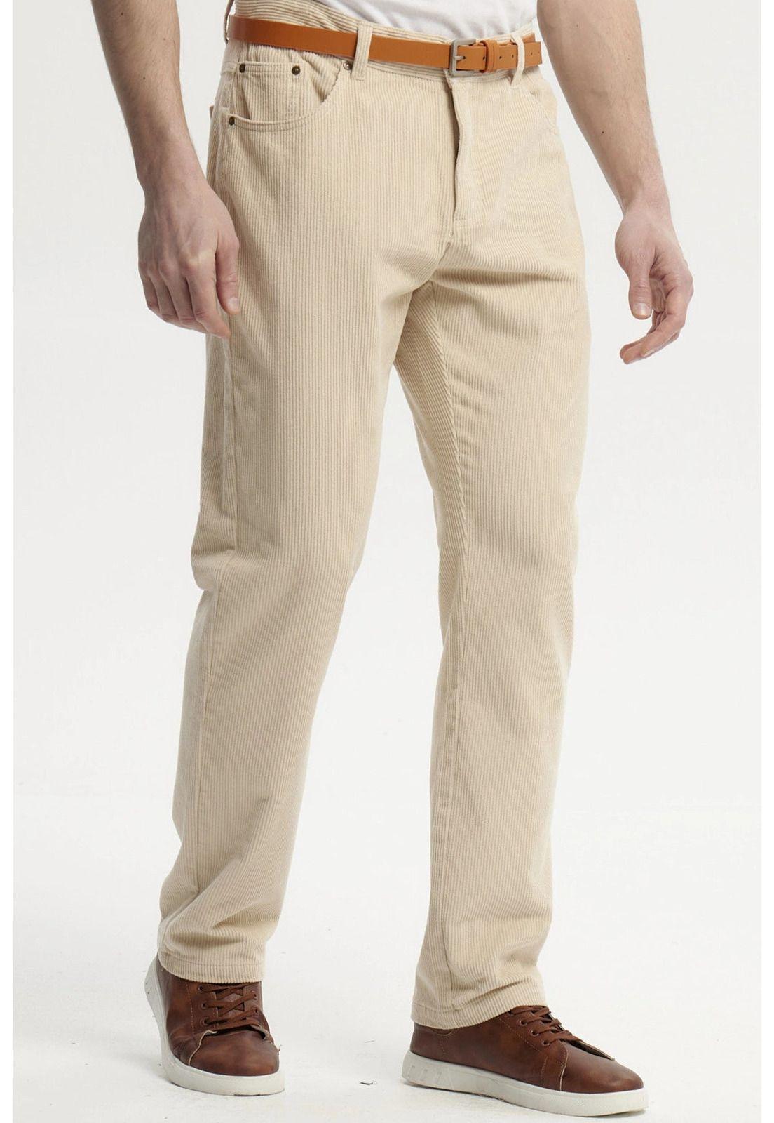 Pantalón Hombre Cotelé Beige-1