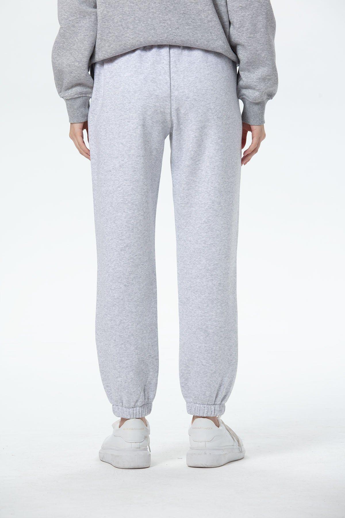 Pantalón Buzo Mujer Jogger Gris Melange-2