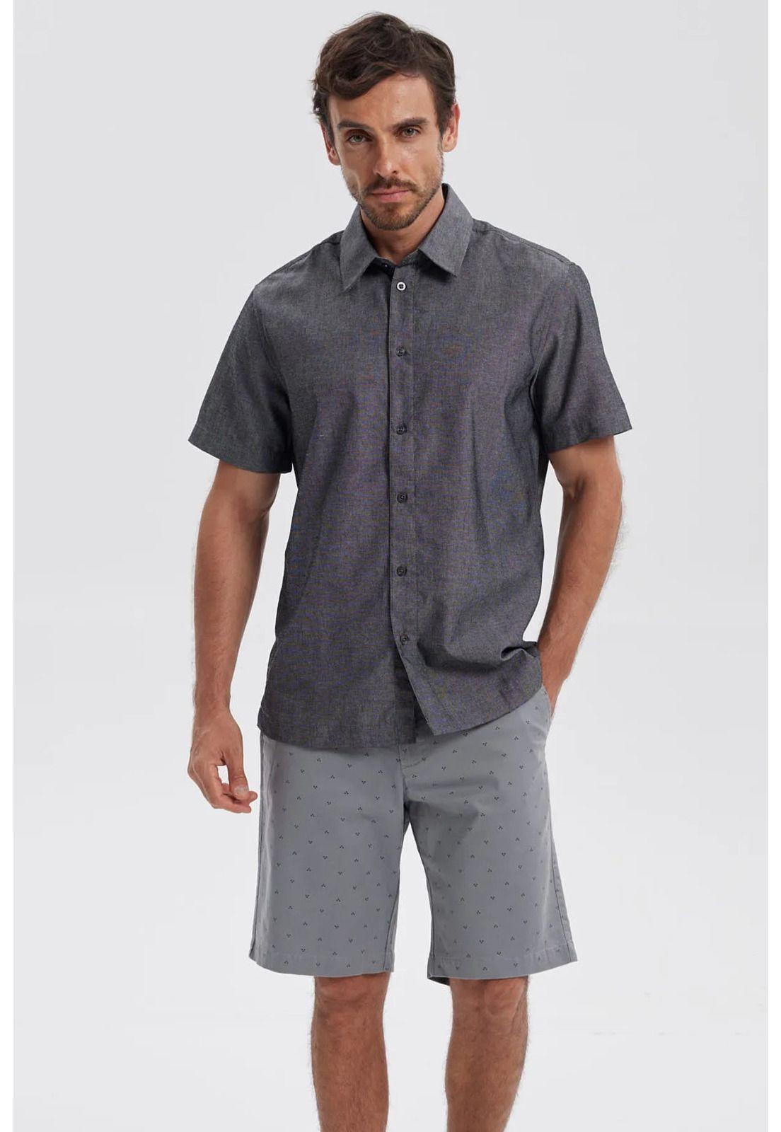 Camisa Hombre Lisa Negro-0