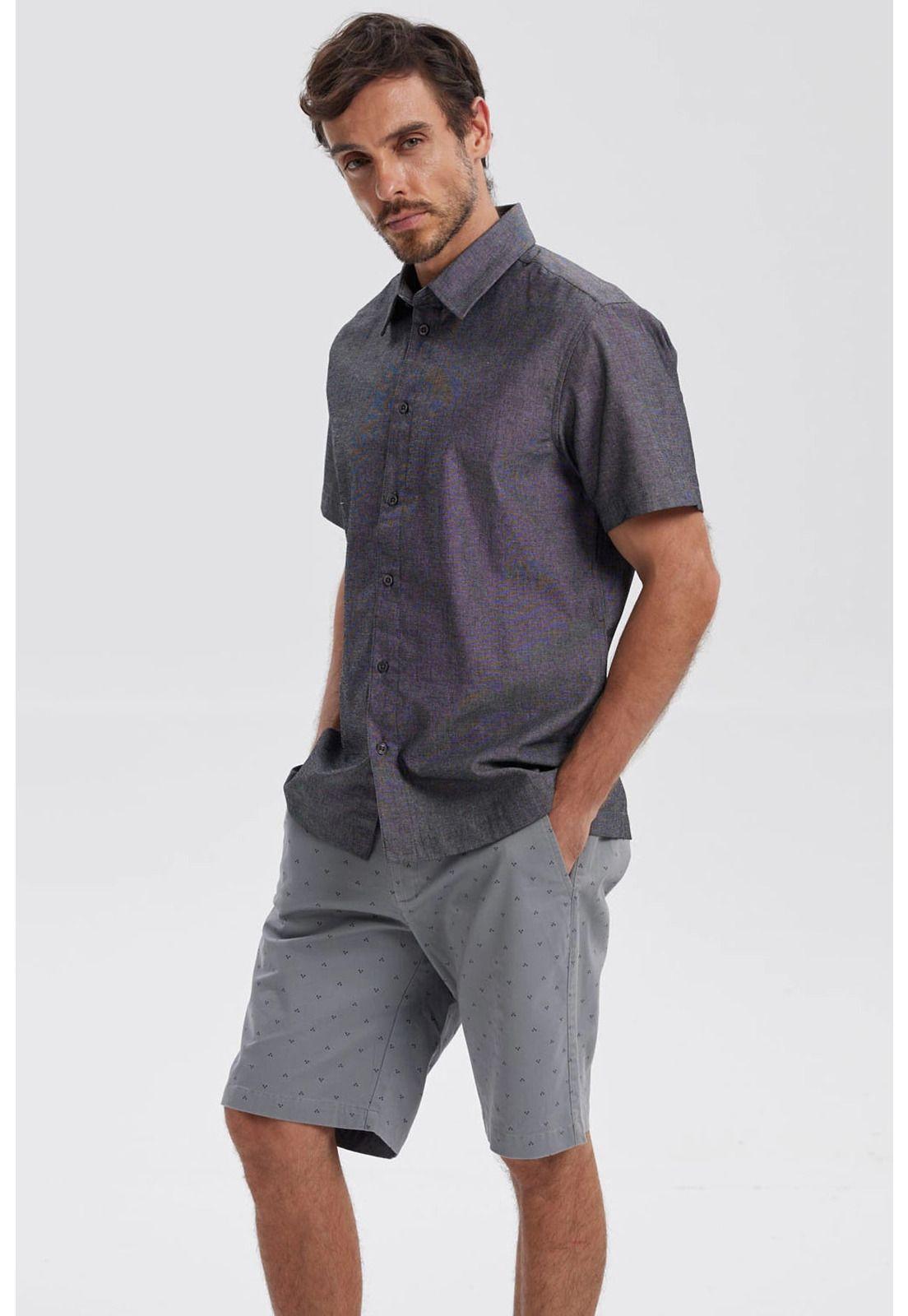 Camisa Hombre Lisa Negro-1