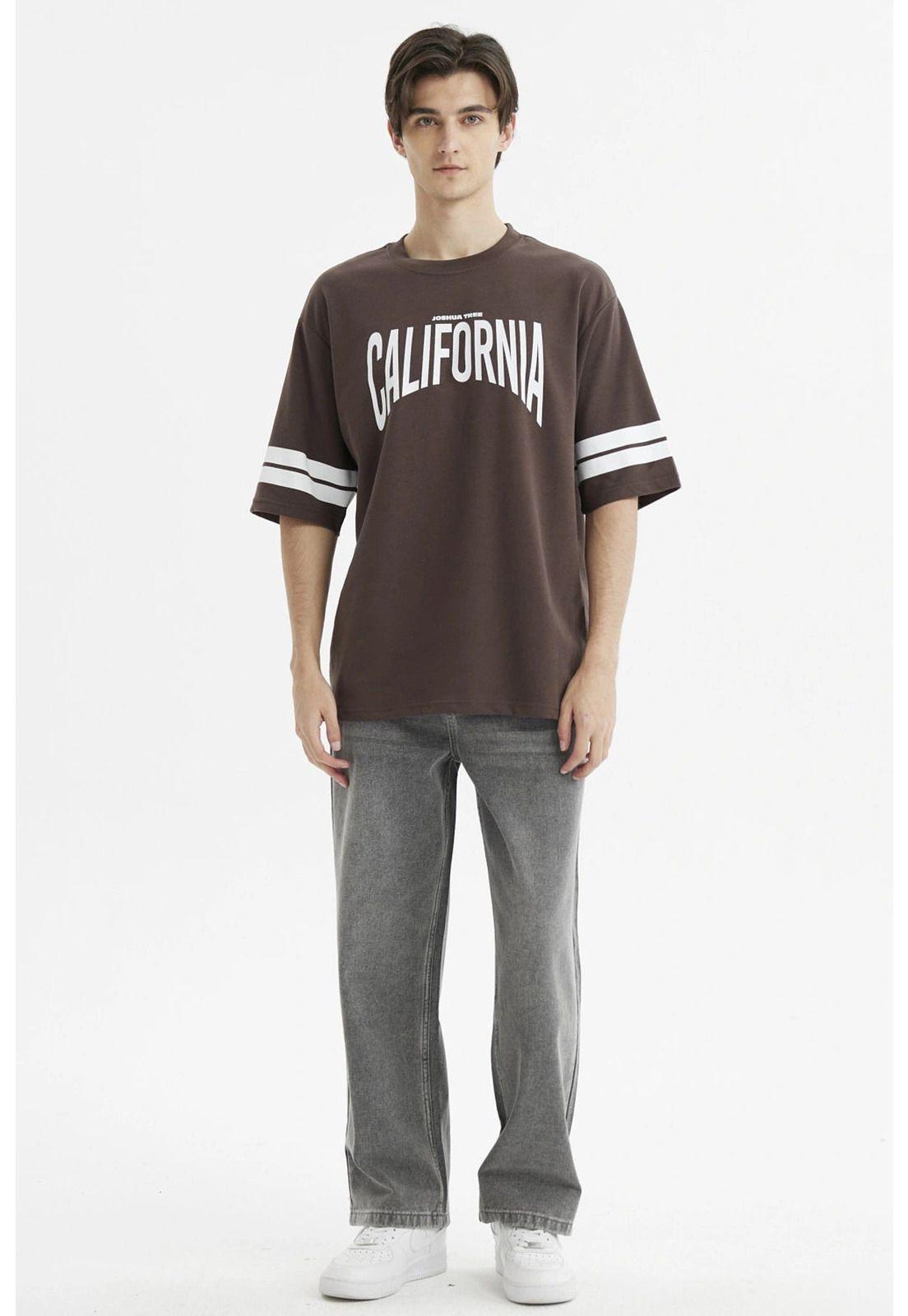 Polera Hombre Oversize Print Chocolate-3