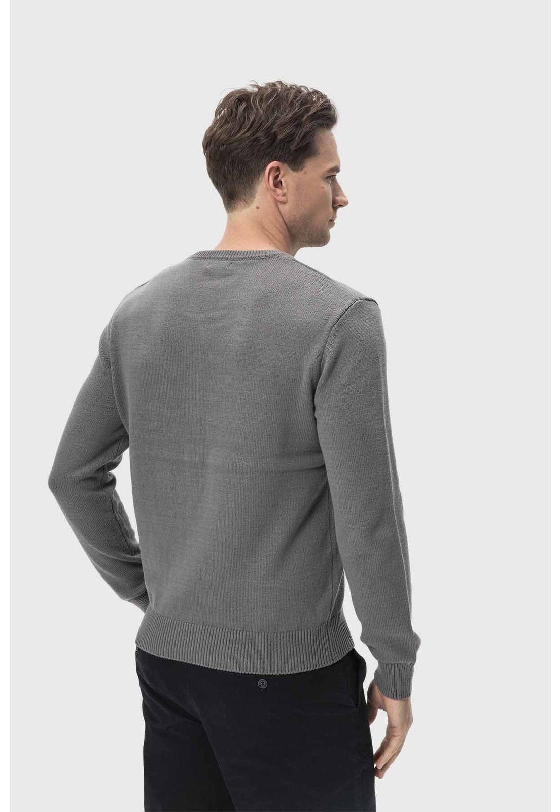 Sweater Hombre Cuello V Básico Marengo-2