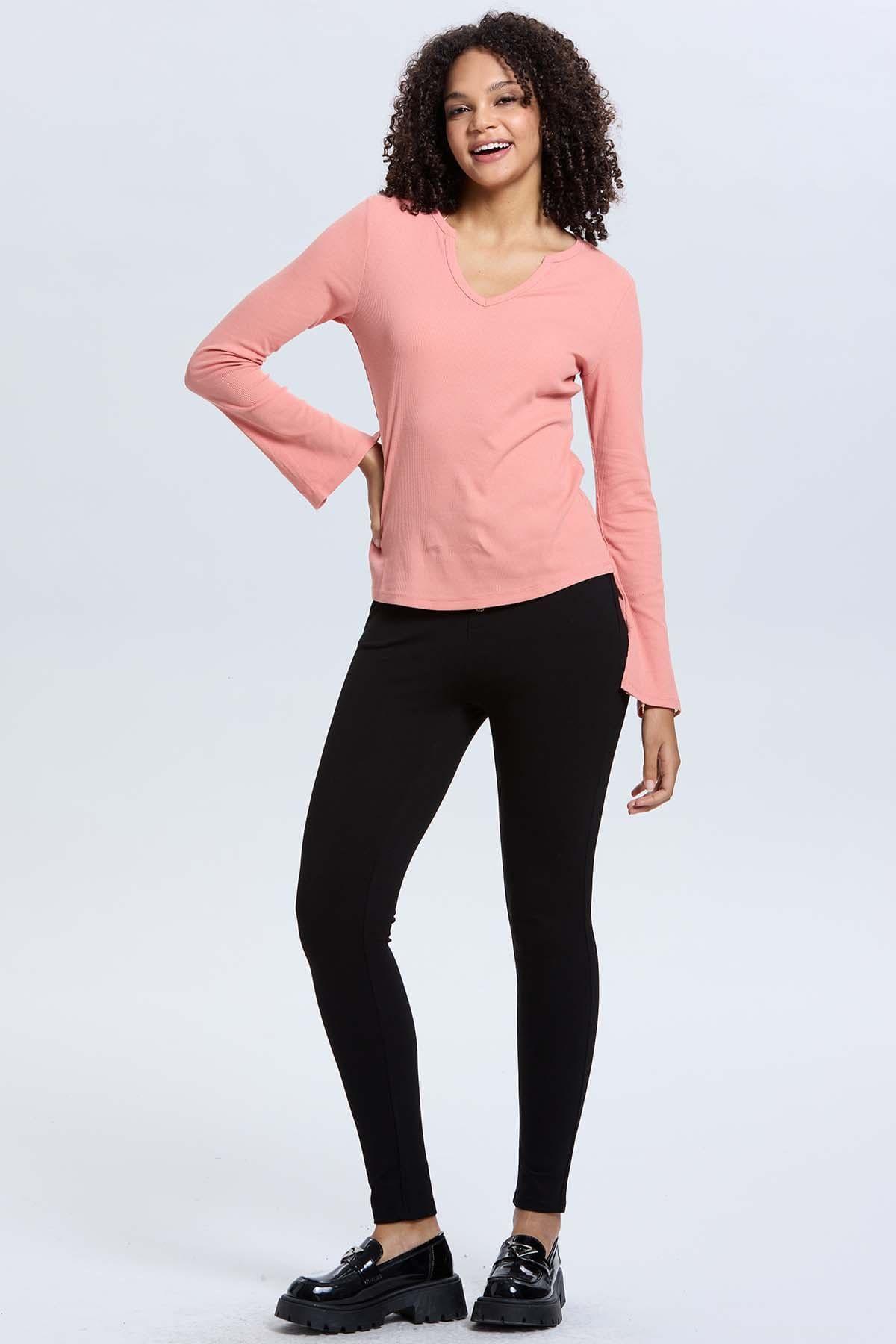 Polera Mujer Rib Lisa Coral-3