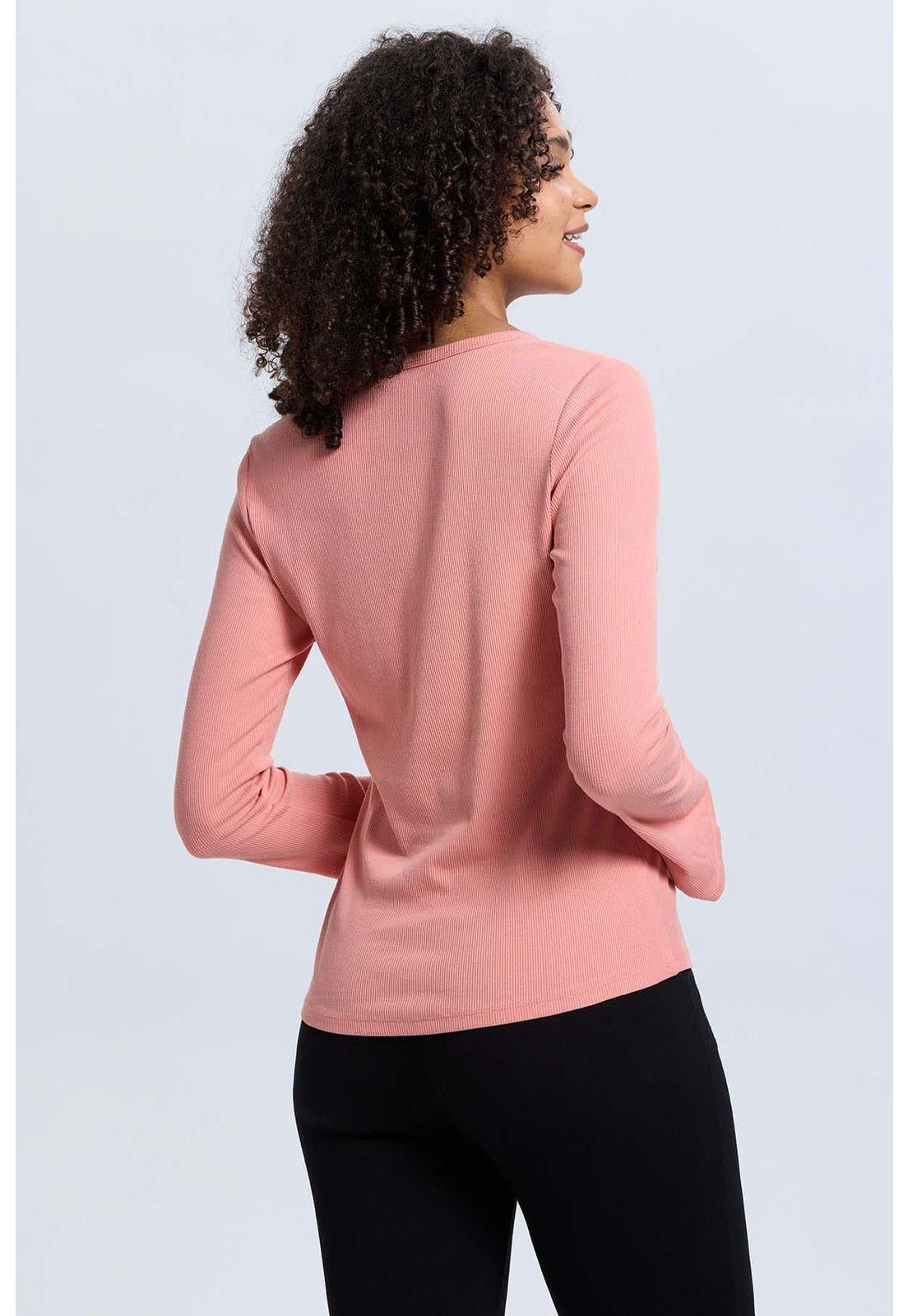 Polera Mujer Rib Lisa Coral-2