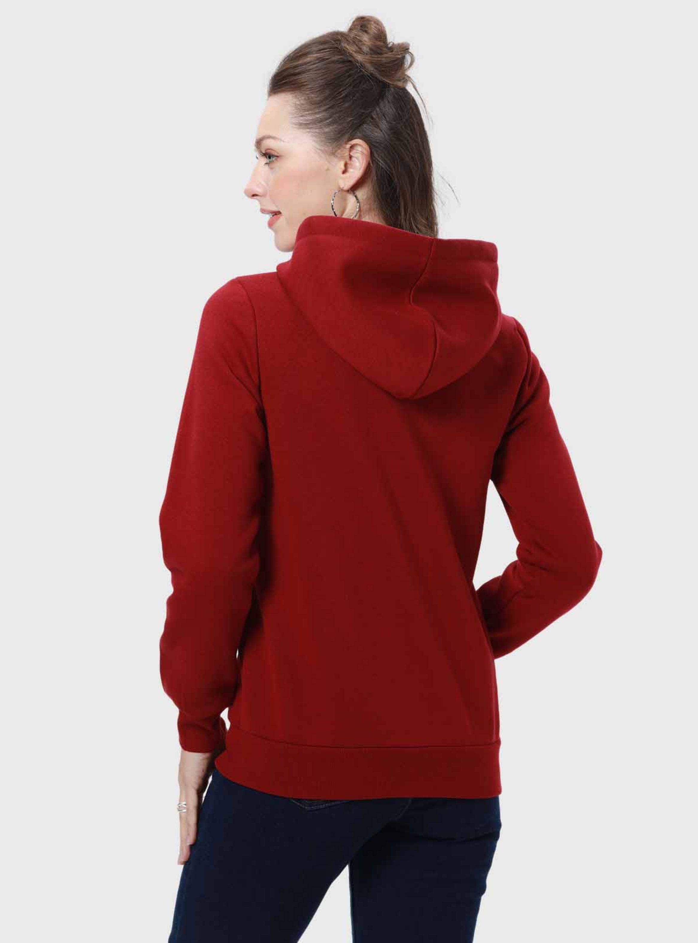 Polerón Mujer Hoodie Full Zipper Burdeo-2
