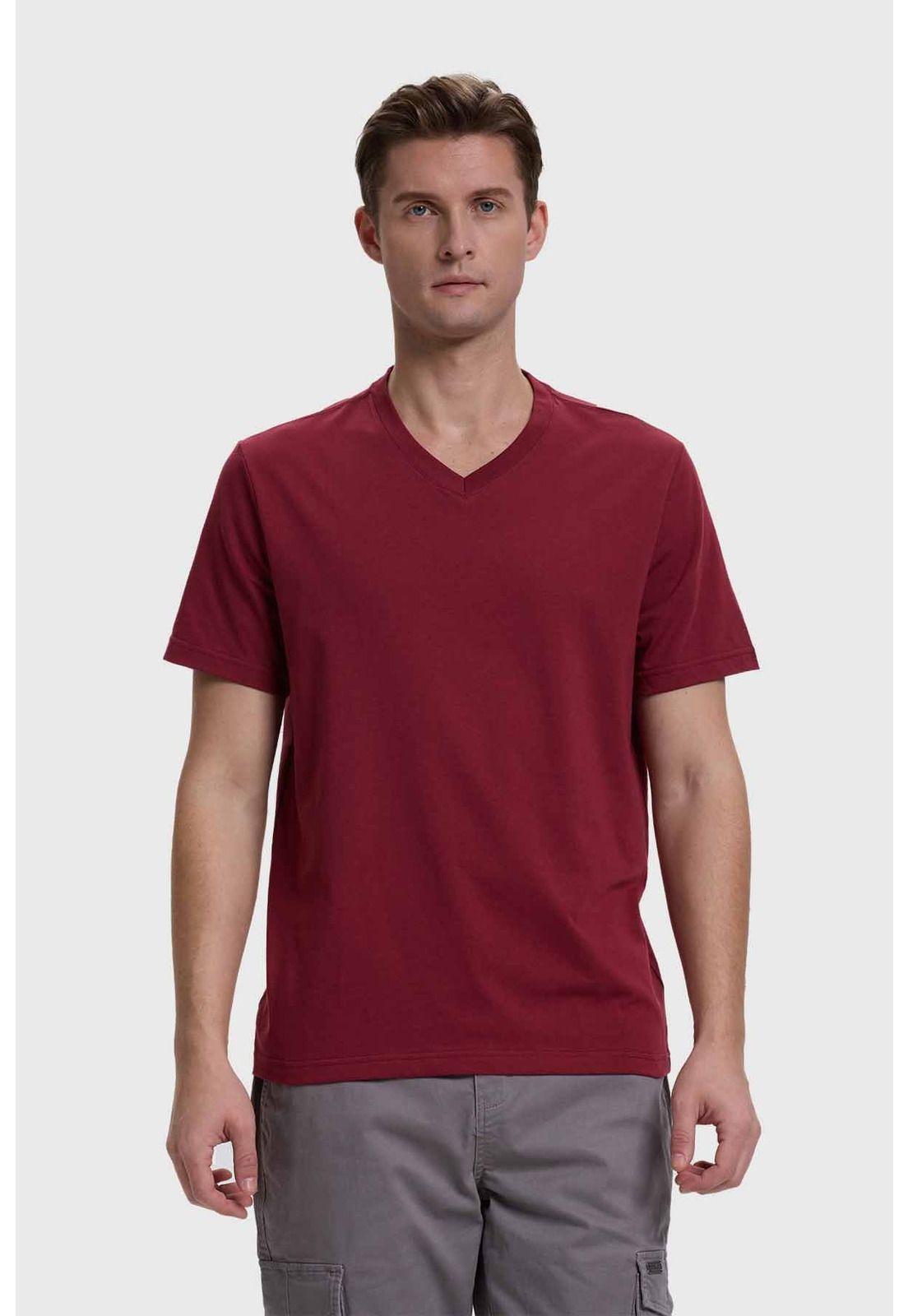 Polera Hombre Casual Básica Burdeo-0
