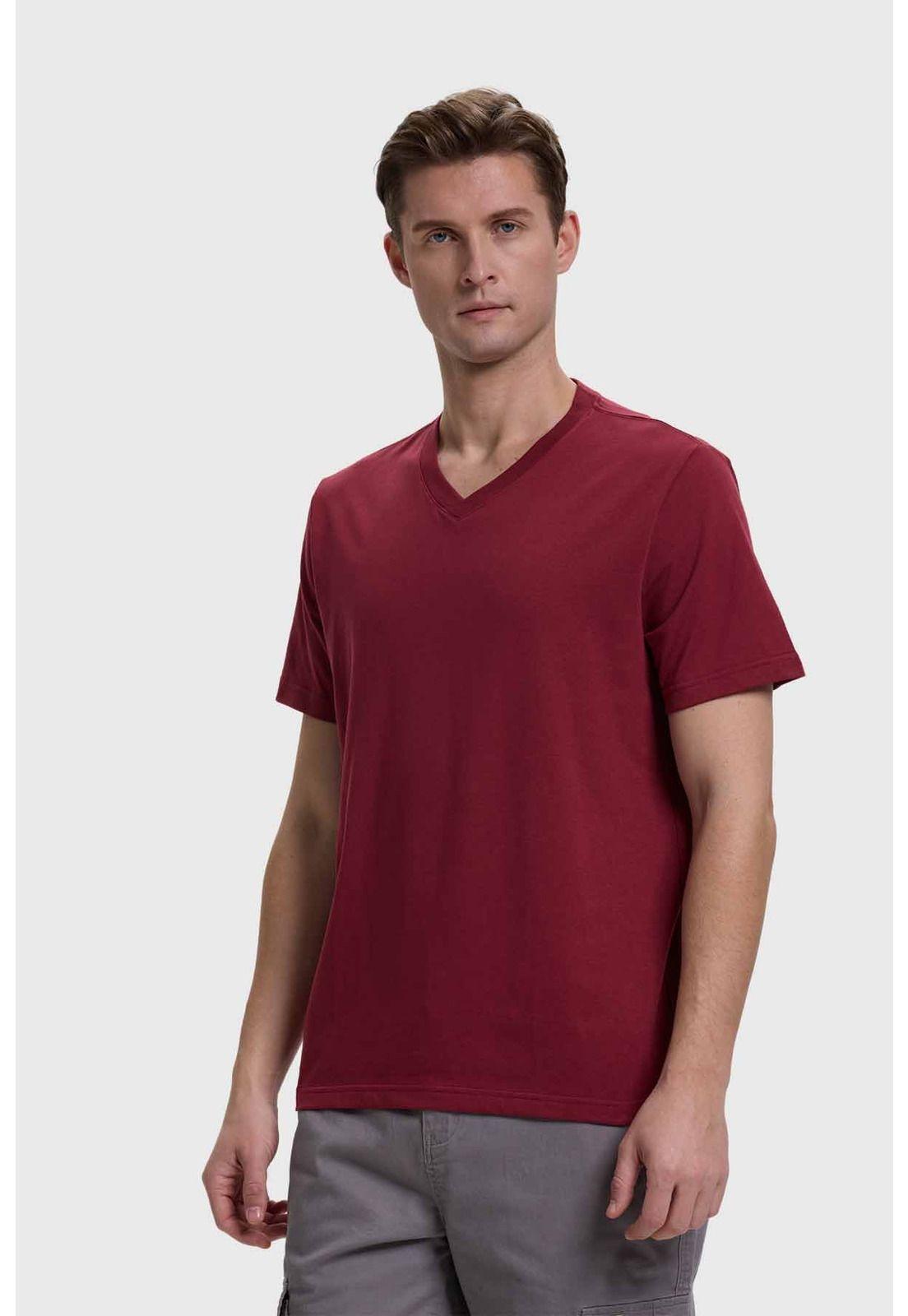 Polera Hombre Casual Básica Burdeo-1