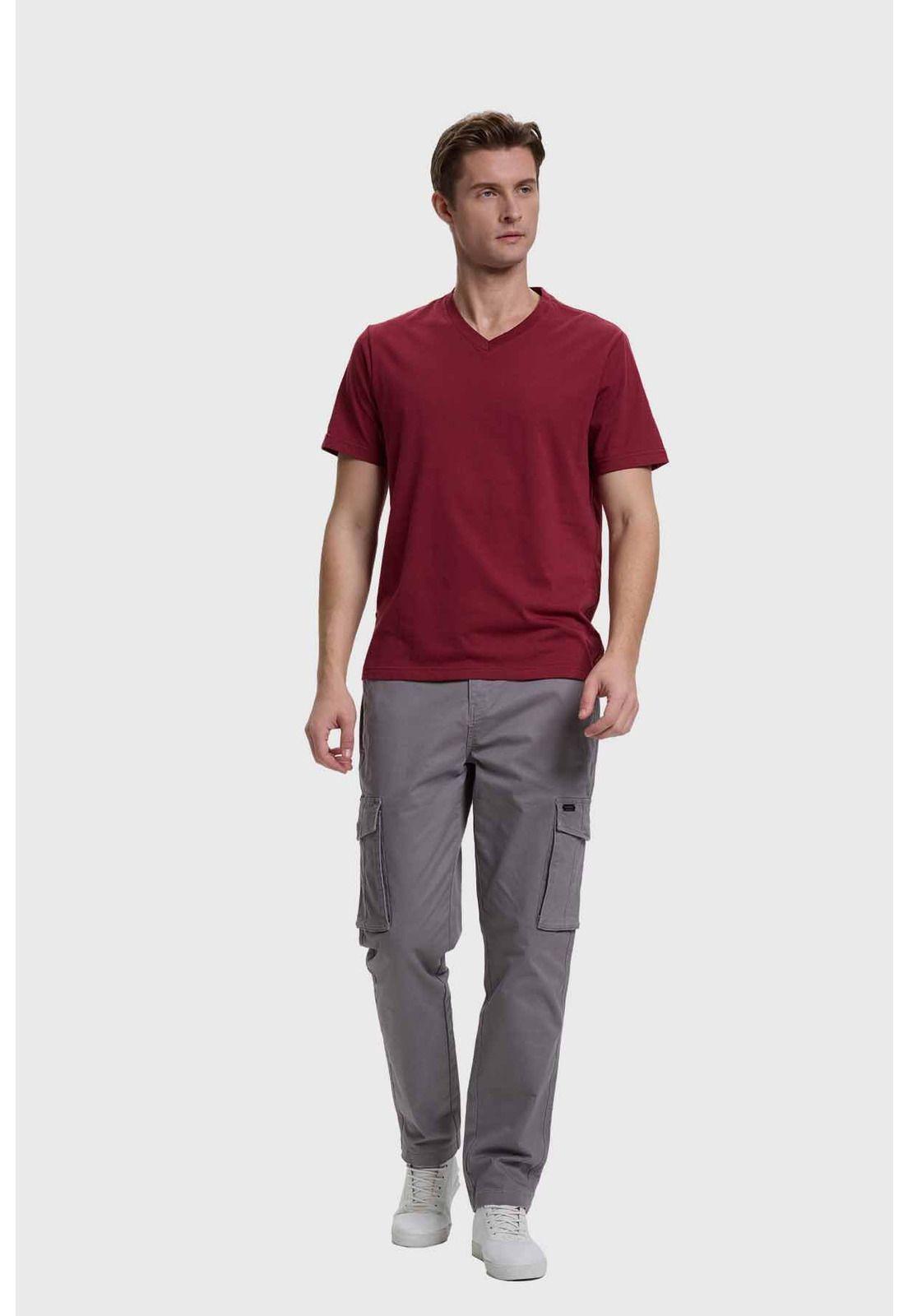 Polera Hombre Casual Básica Burdeo-3