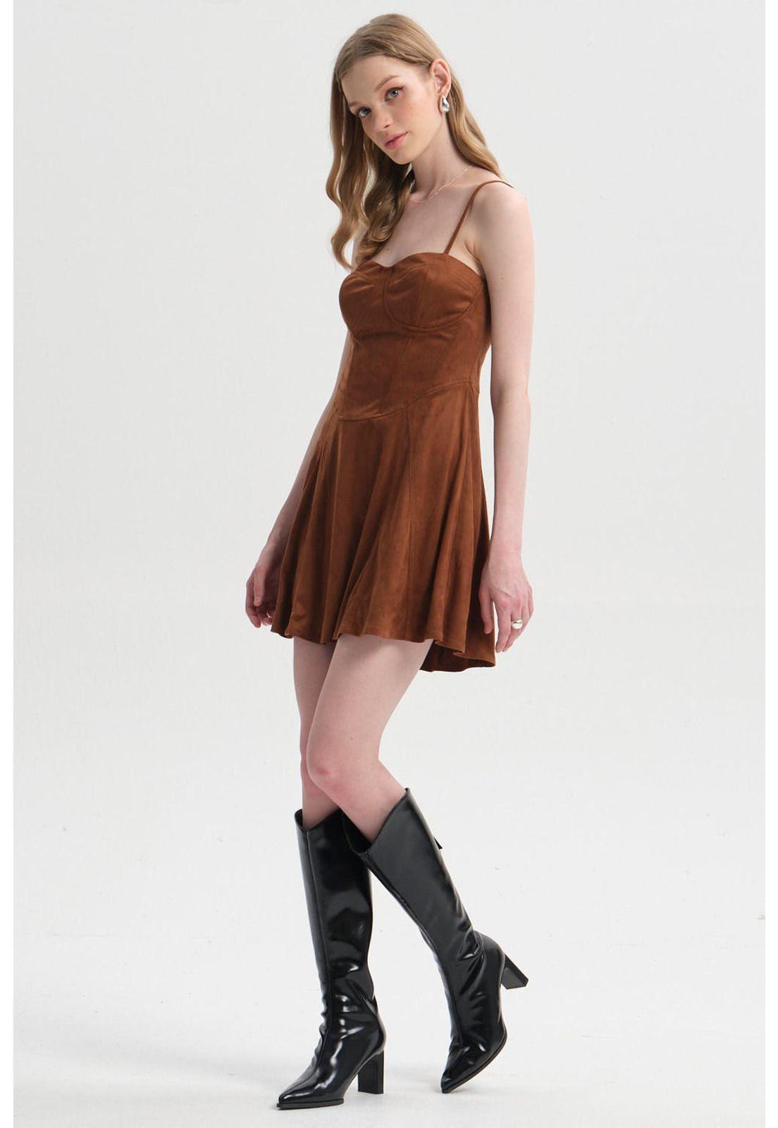 Vestido Mujer Cowboy Camel-1
