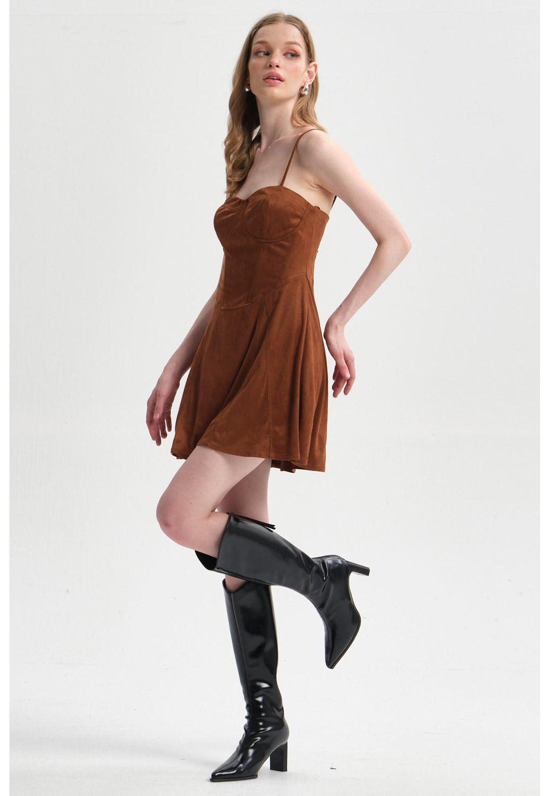 Vestido Mujer Cowboy Camel-3