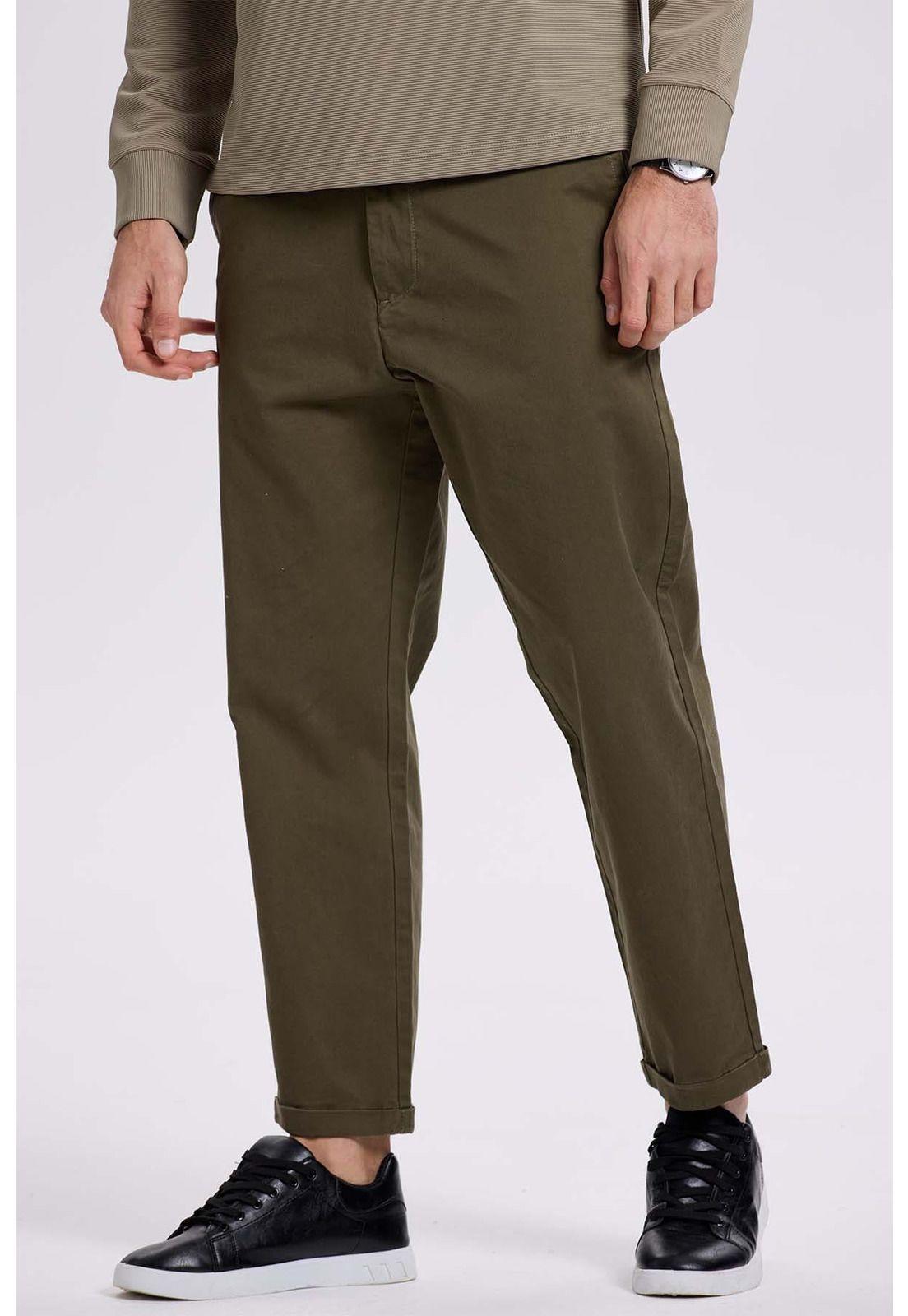 Pantalón Hombre Chino Roll Up Verde-0