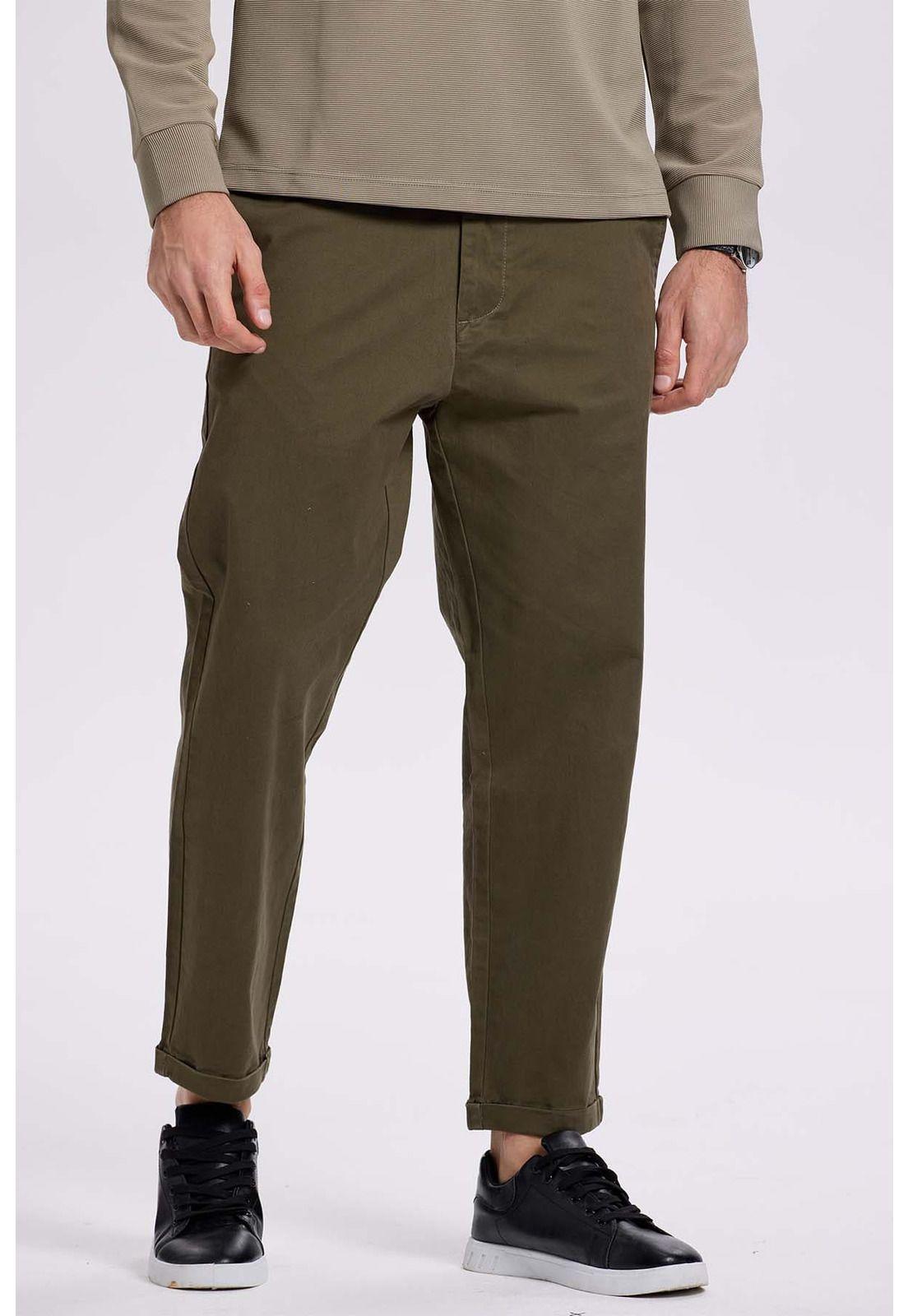 Pantalón Hombre Chino Roll Up Verde-1