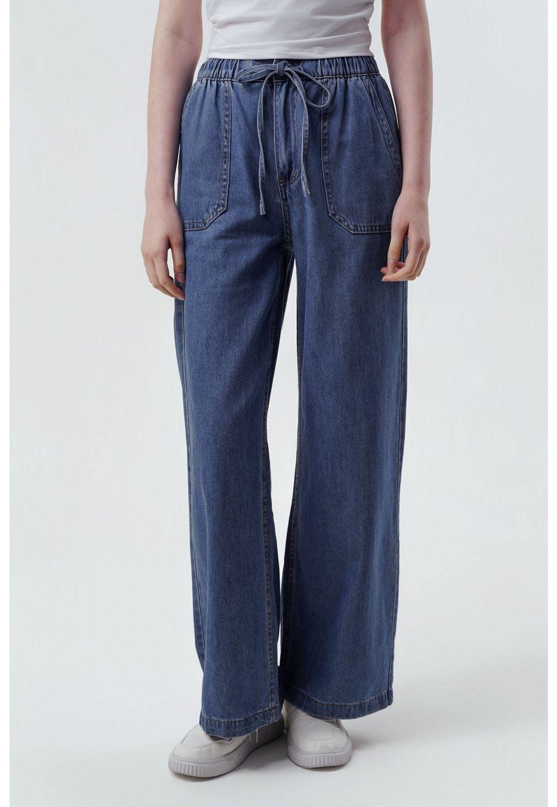 Jeans Moda Wide Leg Mujer Azul - ll-0