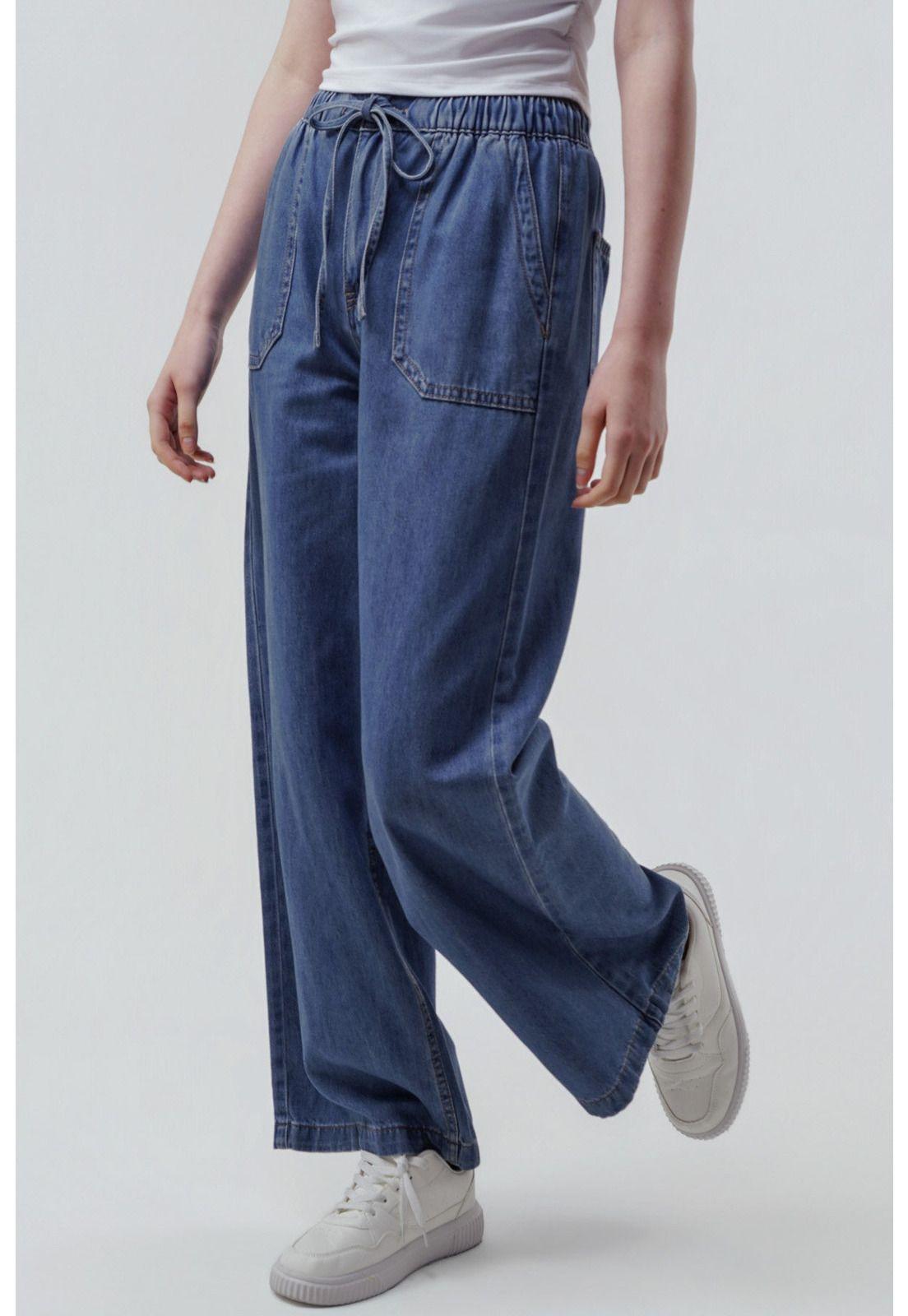 Jeans Moda Wide Leg Mujer Azul - ll-1