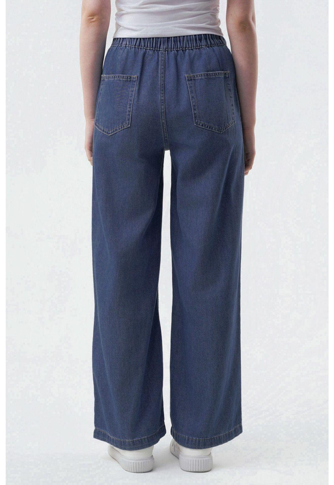 Jeans Moda Wide Leg Mujer Azul - ll-2