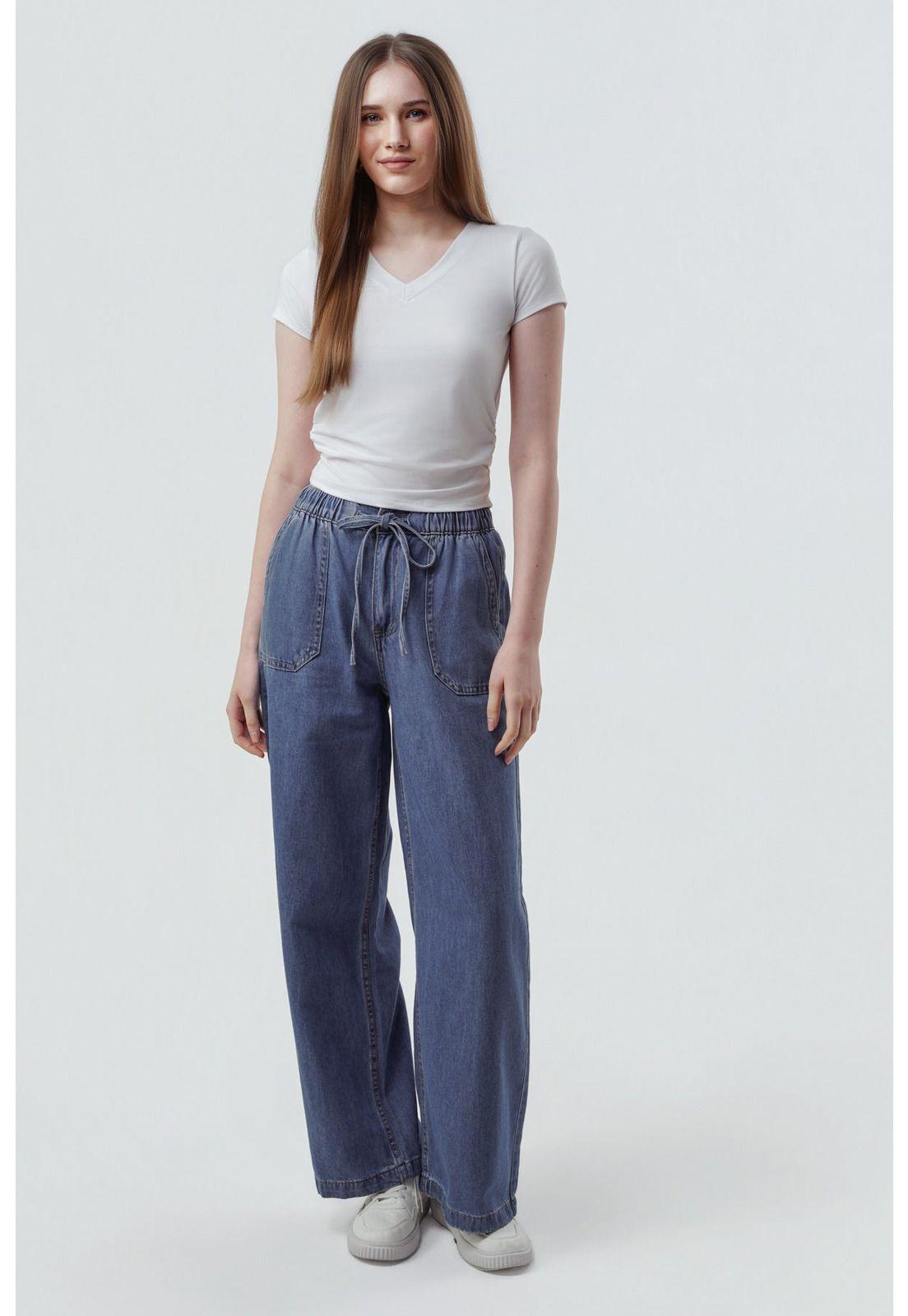Jeans Moda Wide Leg Mujer Azul - ll-3