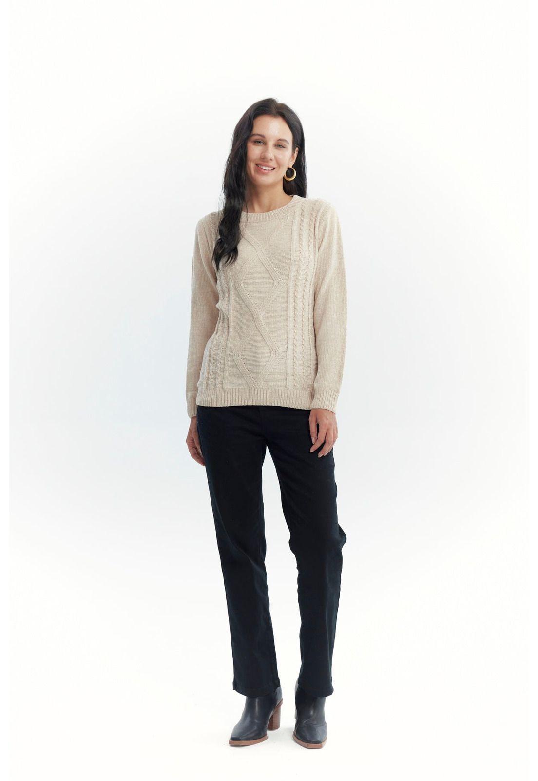 Sweater Mujer Chenille Beige Oscuro-3