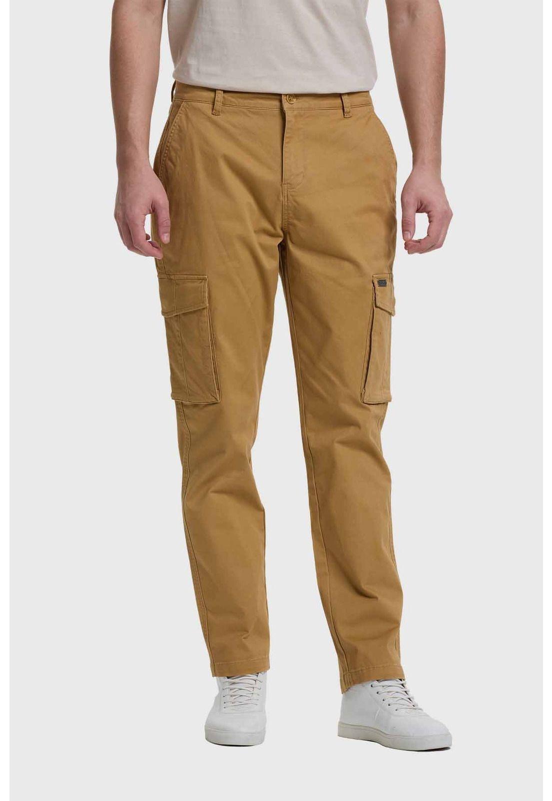 Pantalón Hombre Cargo Slim Fit Camel-0