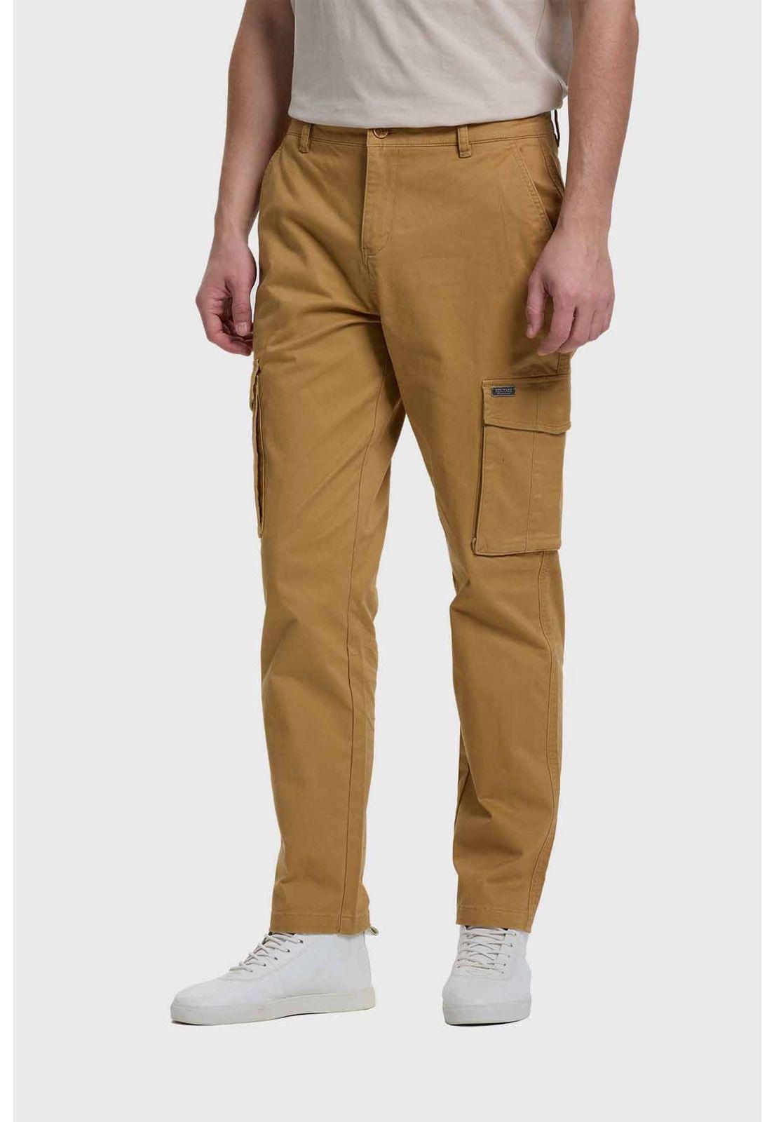 Pantalón Hombre Cargo Slim Fit Camel-1