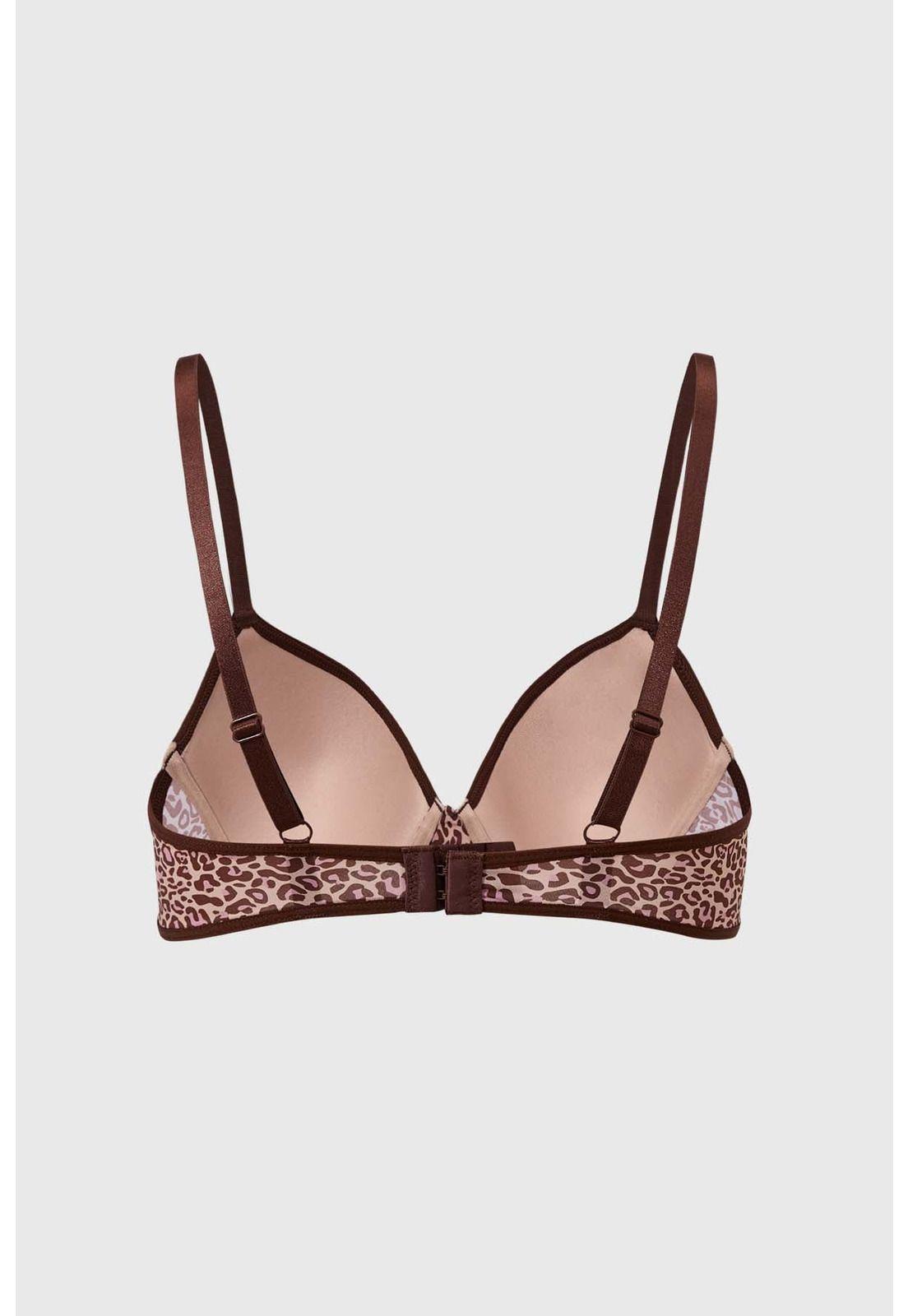 Sostén Mujer Push Up Animal Print Café-1