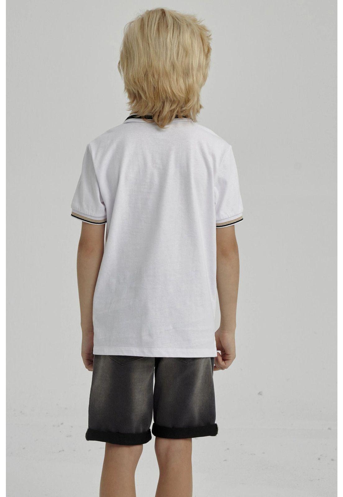 Polera Niño Piqué Con Parche Crudo-6