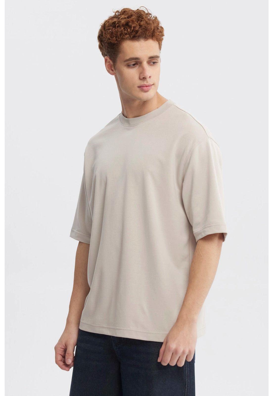 Polera Hombre Loose Fit Beige Oscuro-1