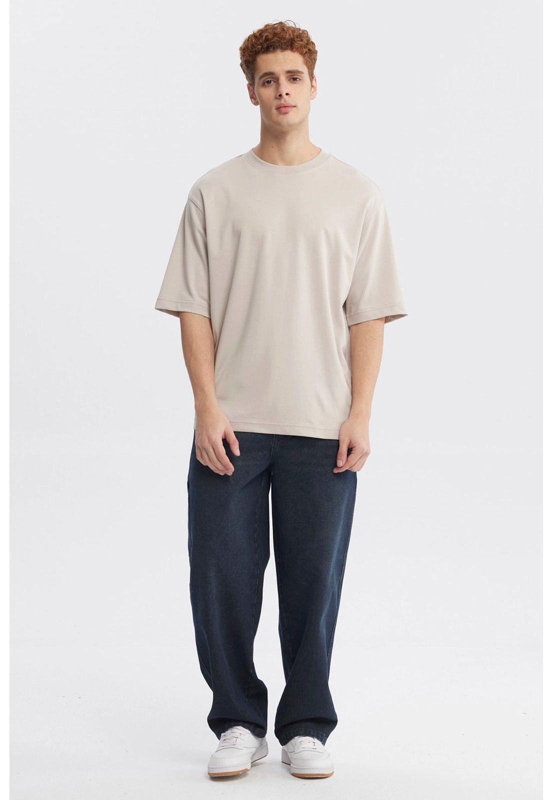 Polera Hombre Loose Fit Beige Oscuro-3