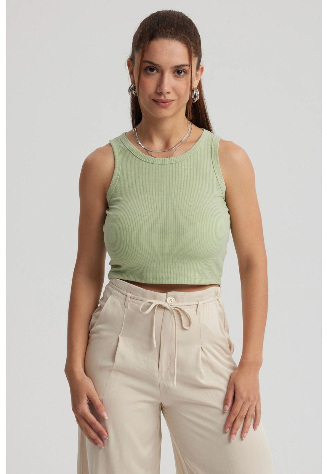 Polera Mujer Sudadera Verde Claro-0