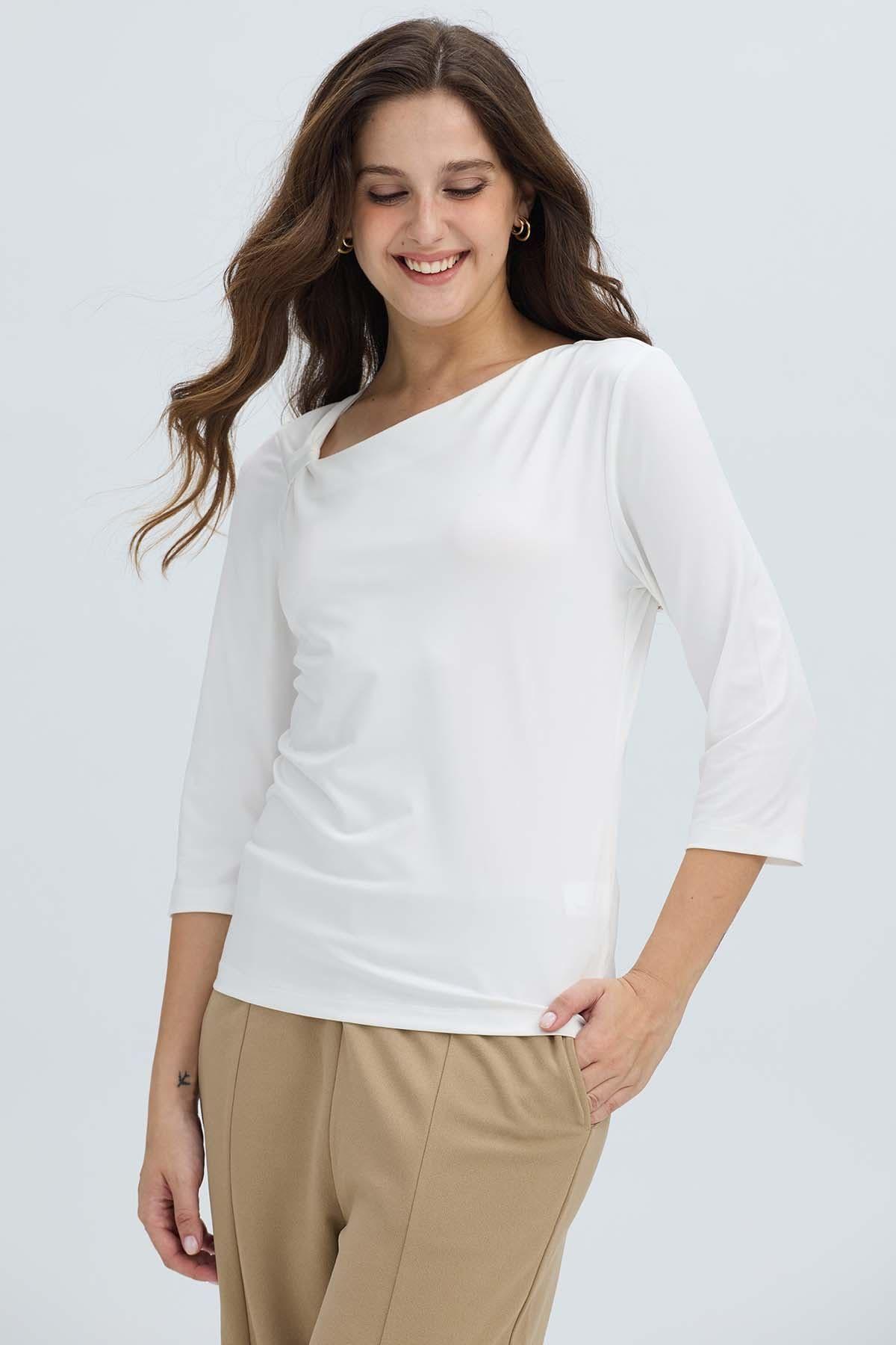 Polera Mujer Detalle Hombro Crudo-1