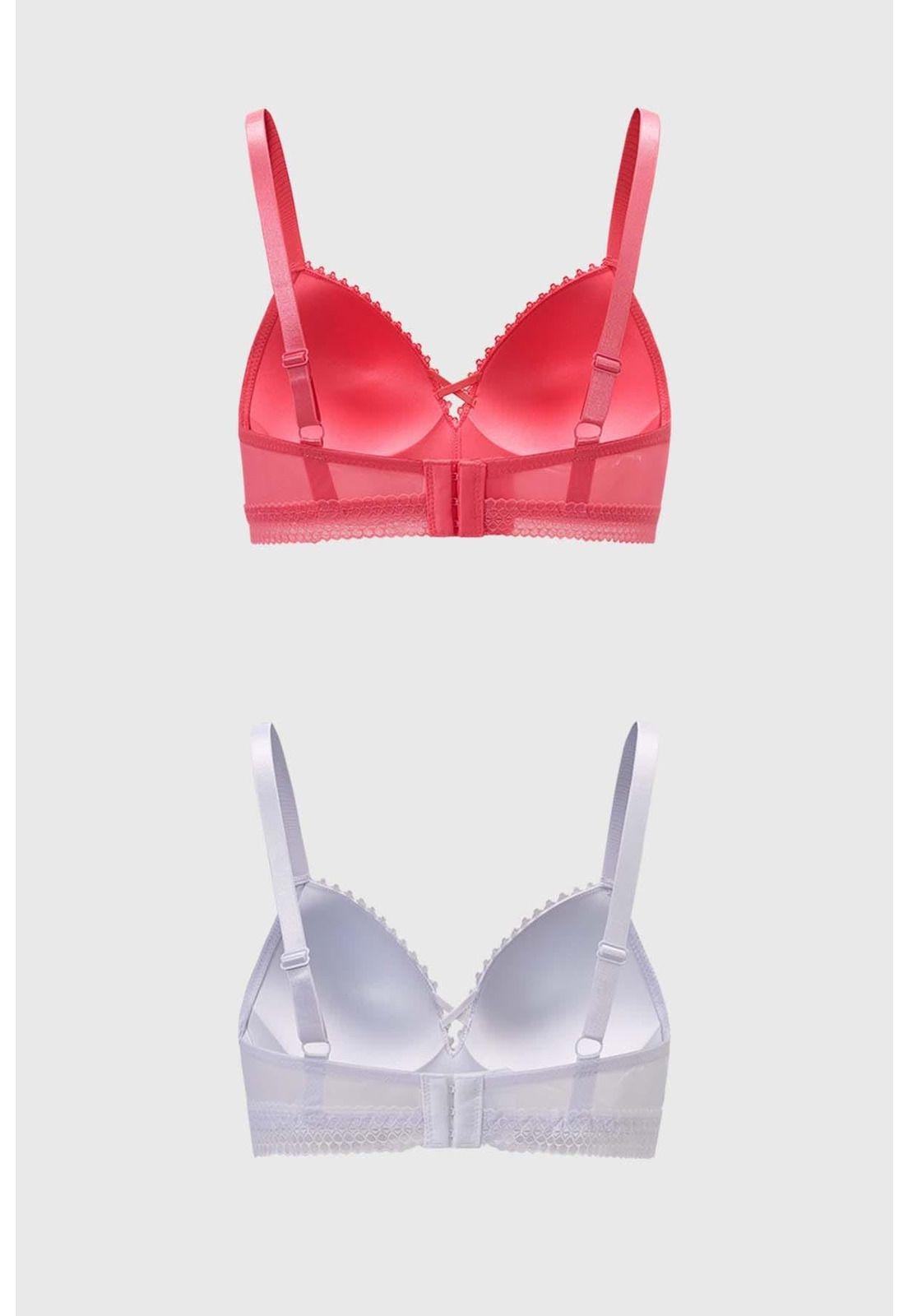 Sostén Mujer Bipack Detalle Bordado Rosa-1