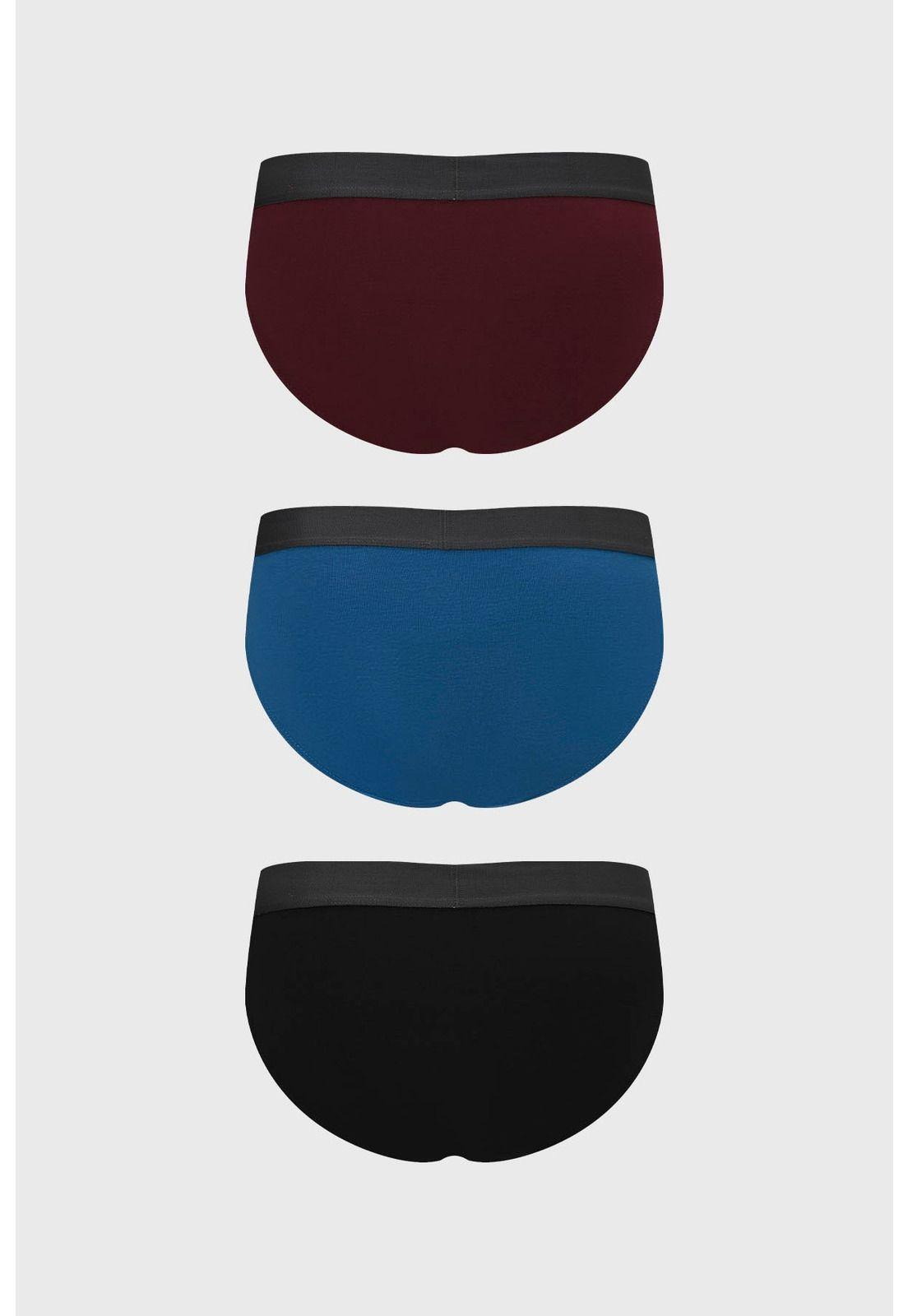 Boxer Hombre Tripack Liso Azul - Vlll-1