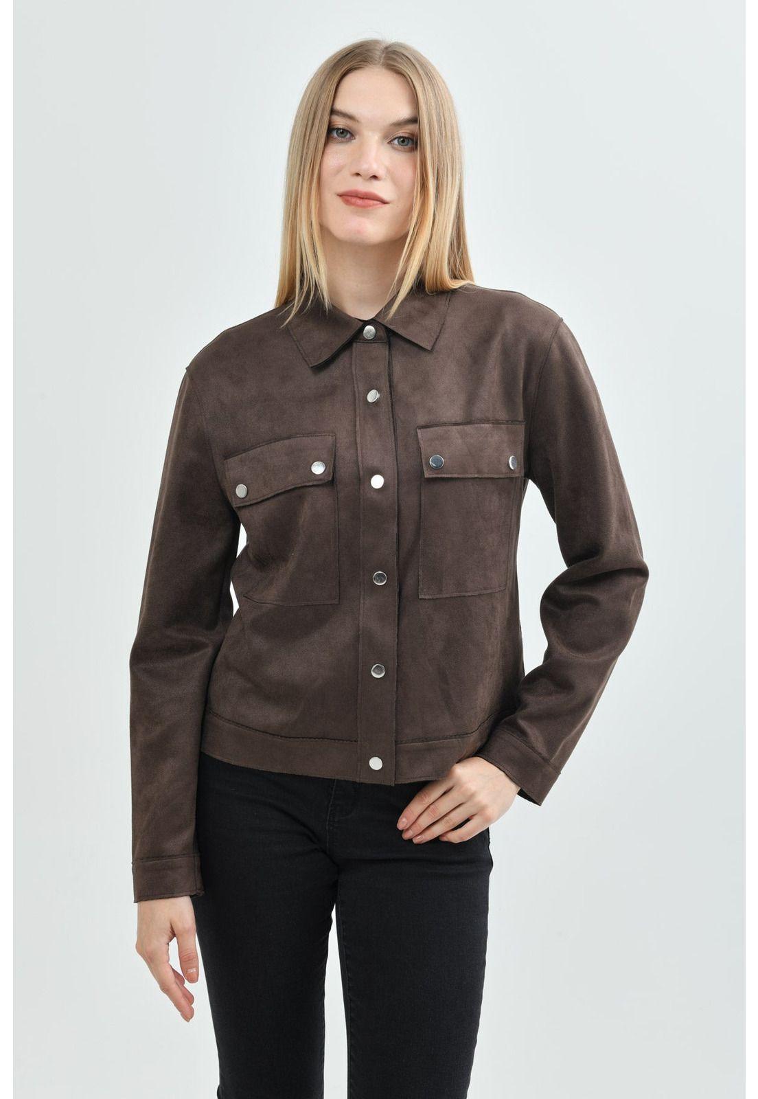 Chaqueta Mujer Regular Chocolate - lll-0