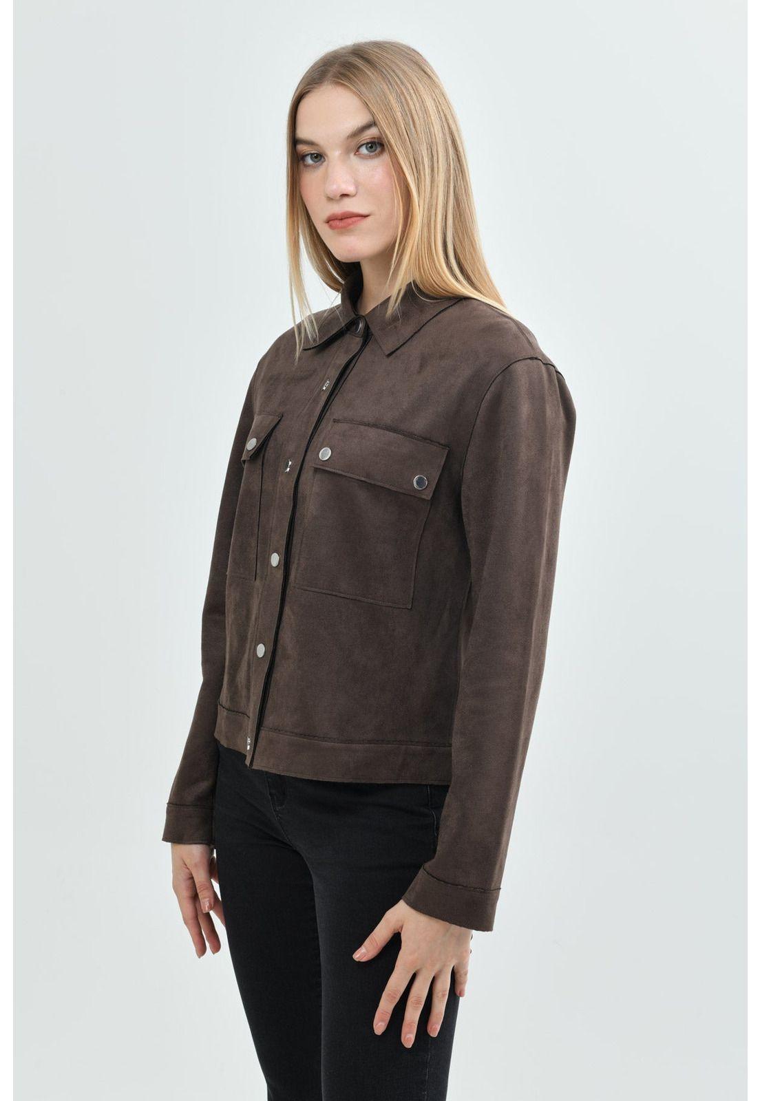 Chaqueta Mujer Regular Chocolate - lll-1