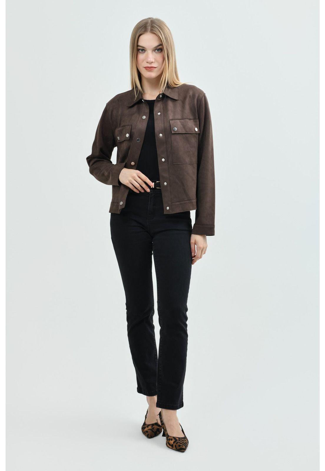Chaqueta Mujer Regular Chocolate - lll-3