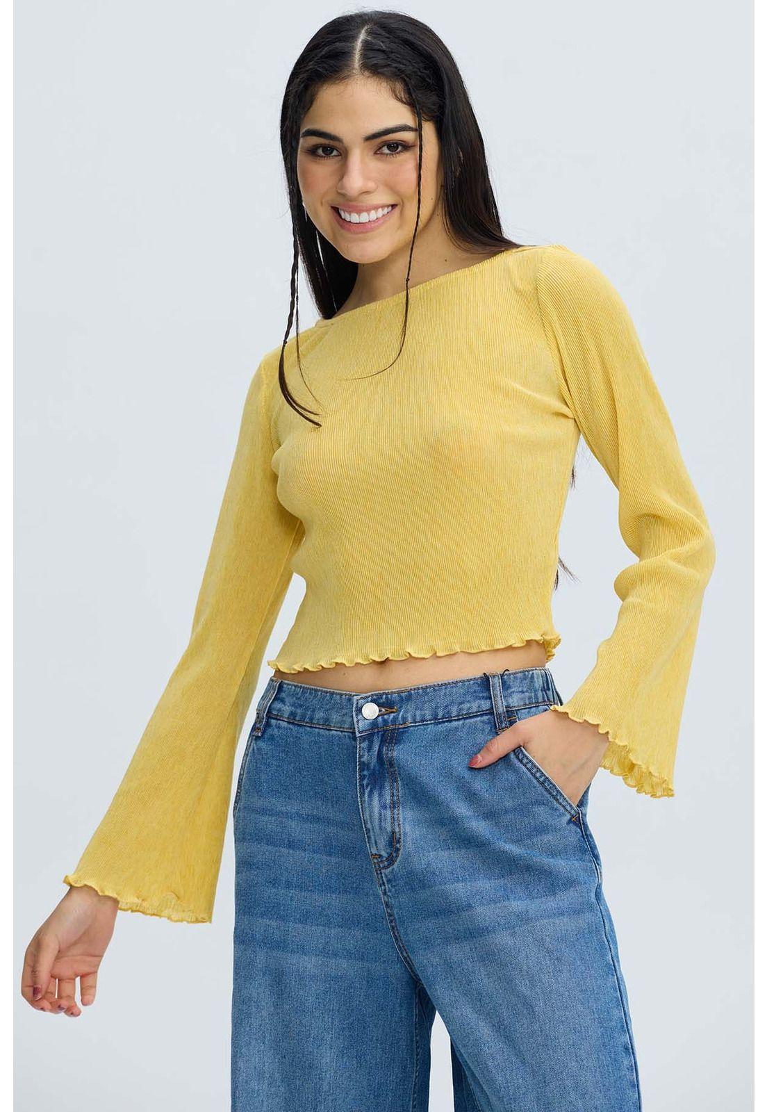 Polera Mujer Flare Amarillo-0