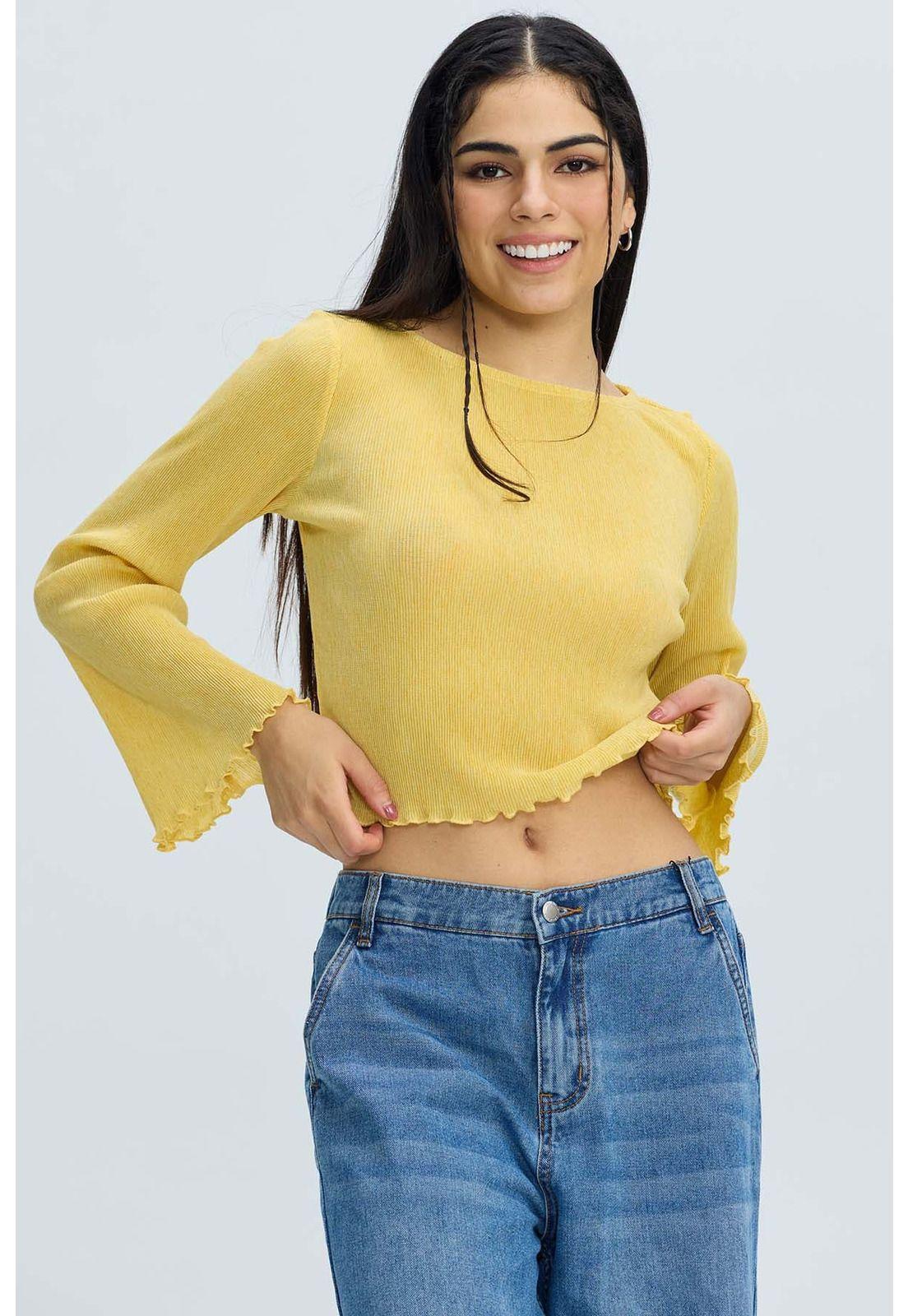 Polera Mujer Flare Amarillo-1