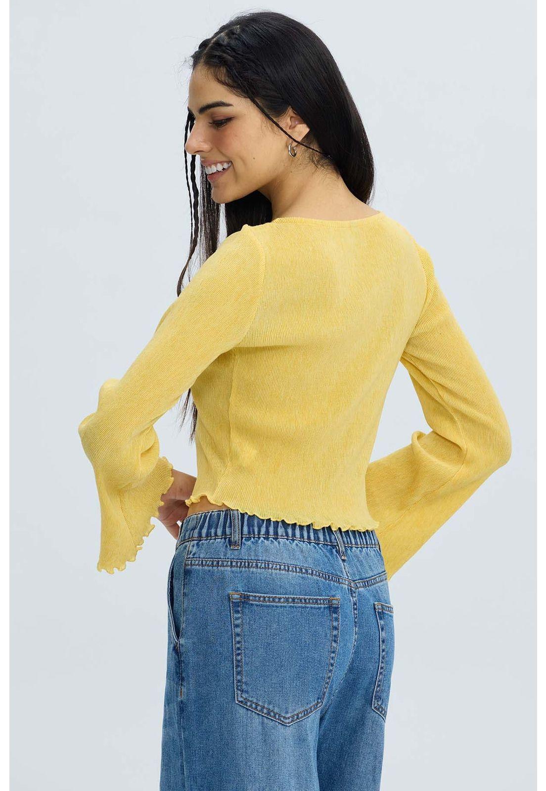 Polera Mujer Flare Amarillo-2