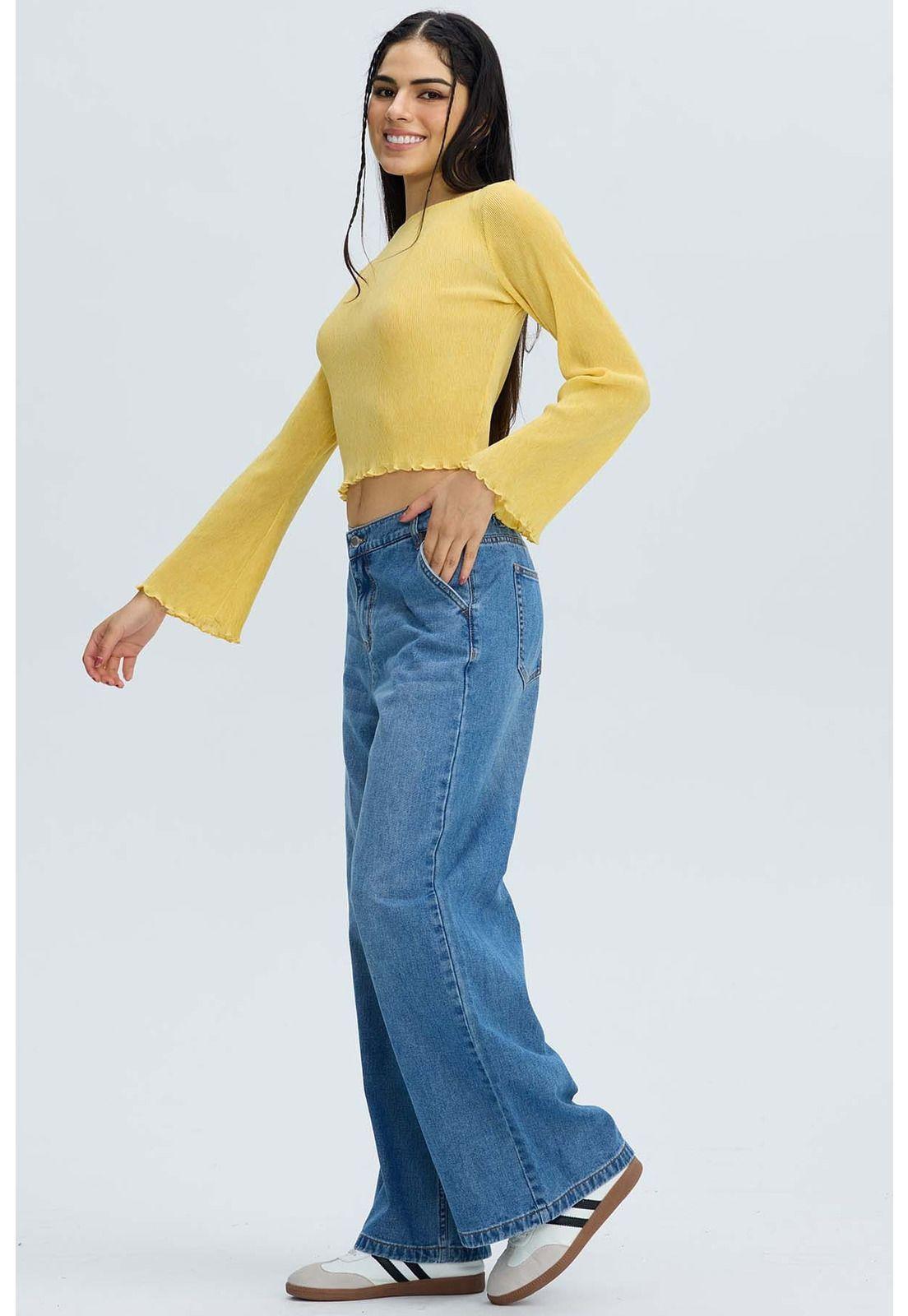 Polera Mujer Flare Amarillo-3