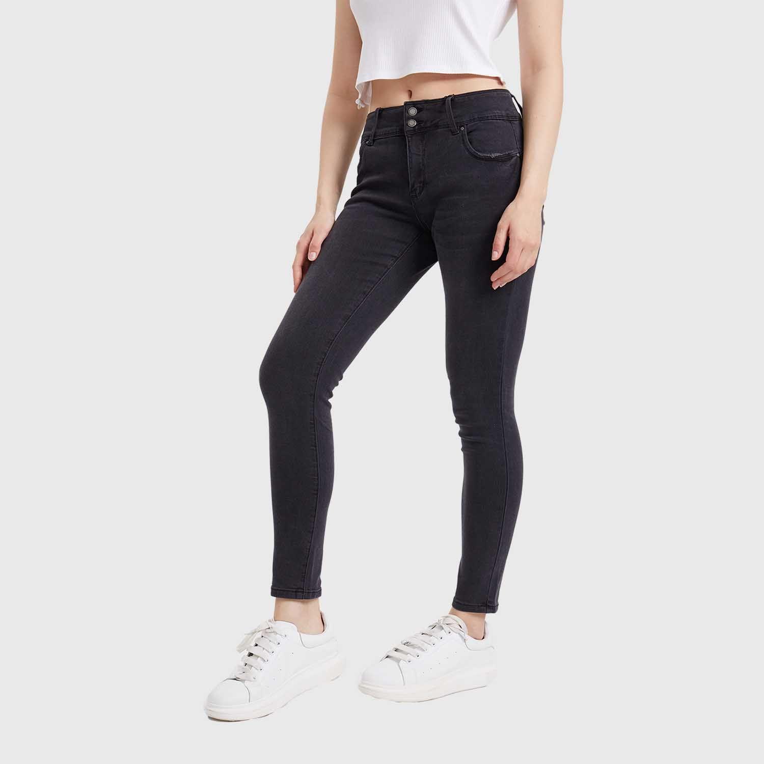 Jeans Mujer Skinny Kim Lavado Negro Fashion's Park-1