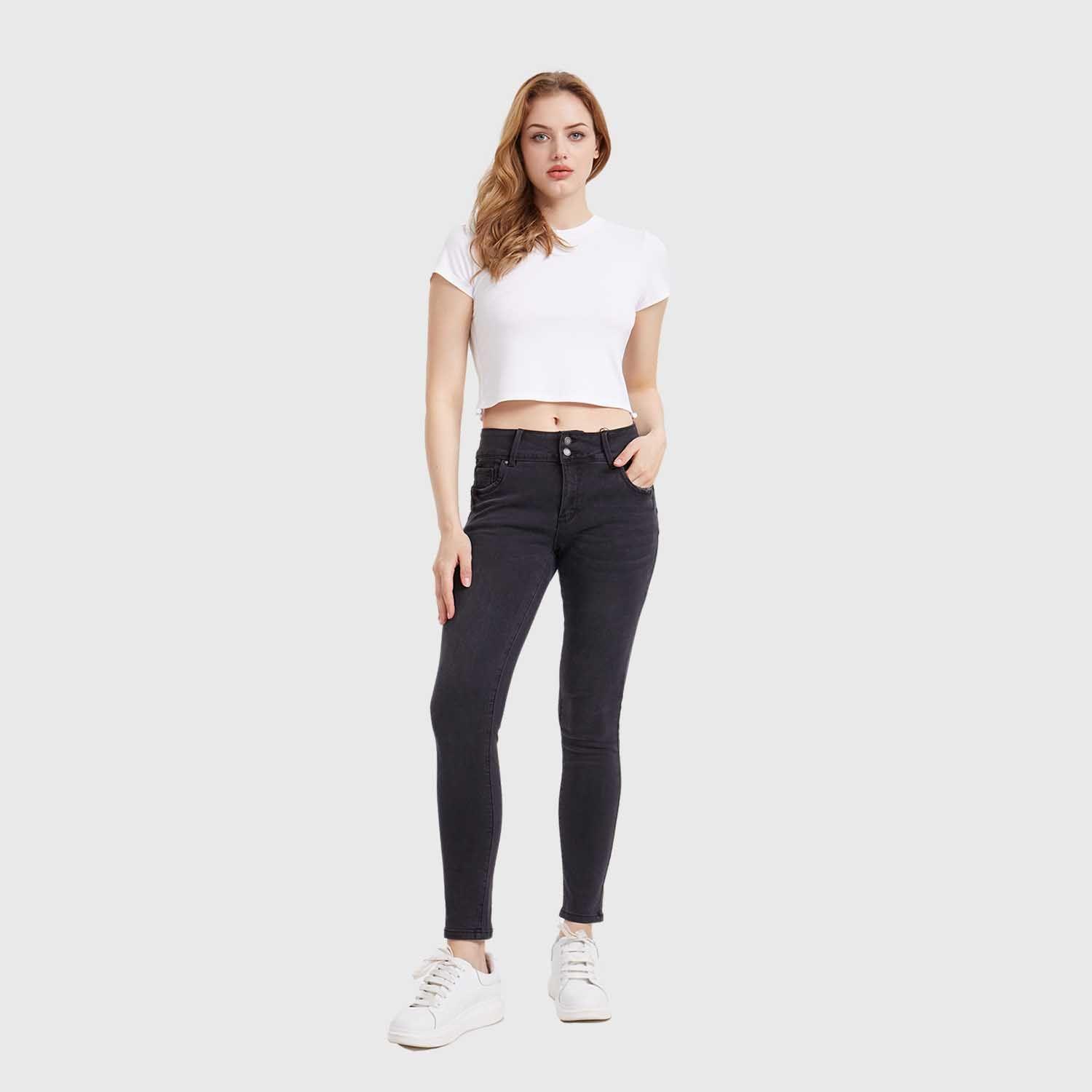 Jeans Mujer Skinny Kim Lavado Negro Fashion's Park-3