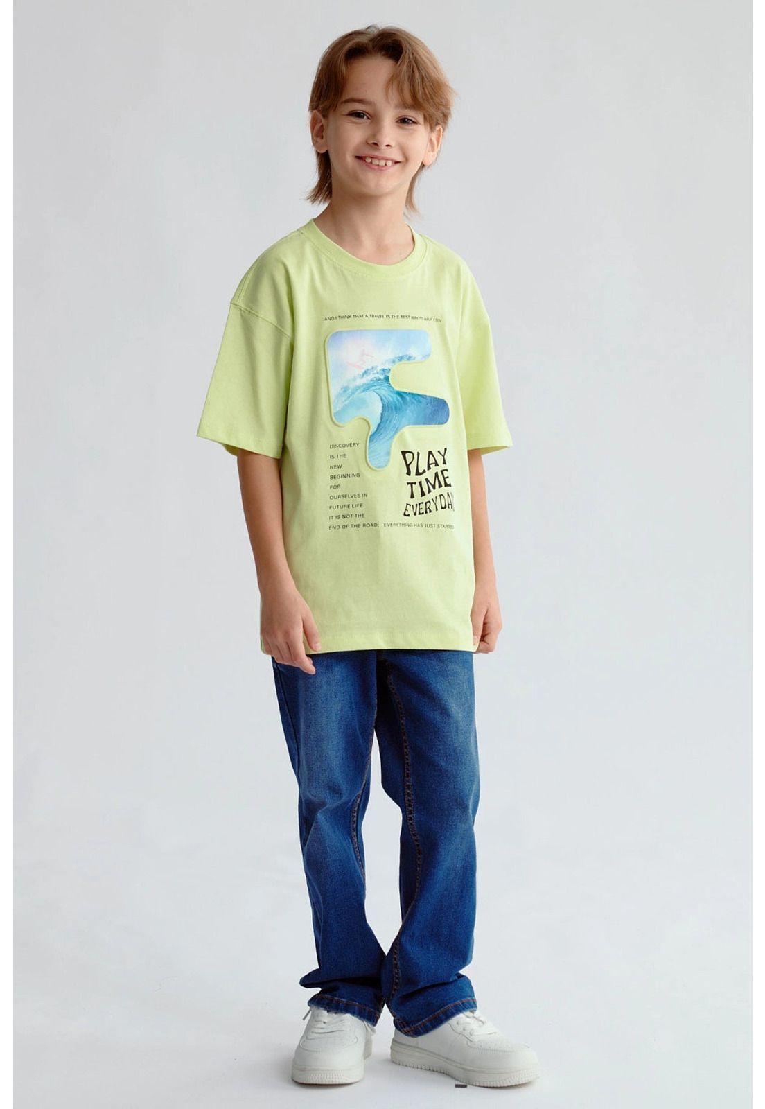 Polera Niño Print 3D Verde - ll-3