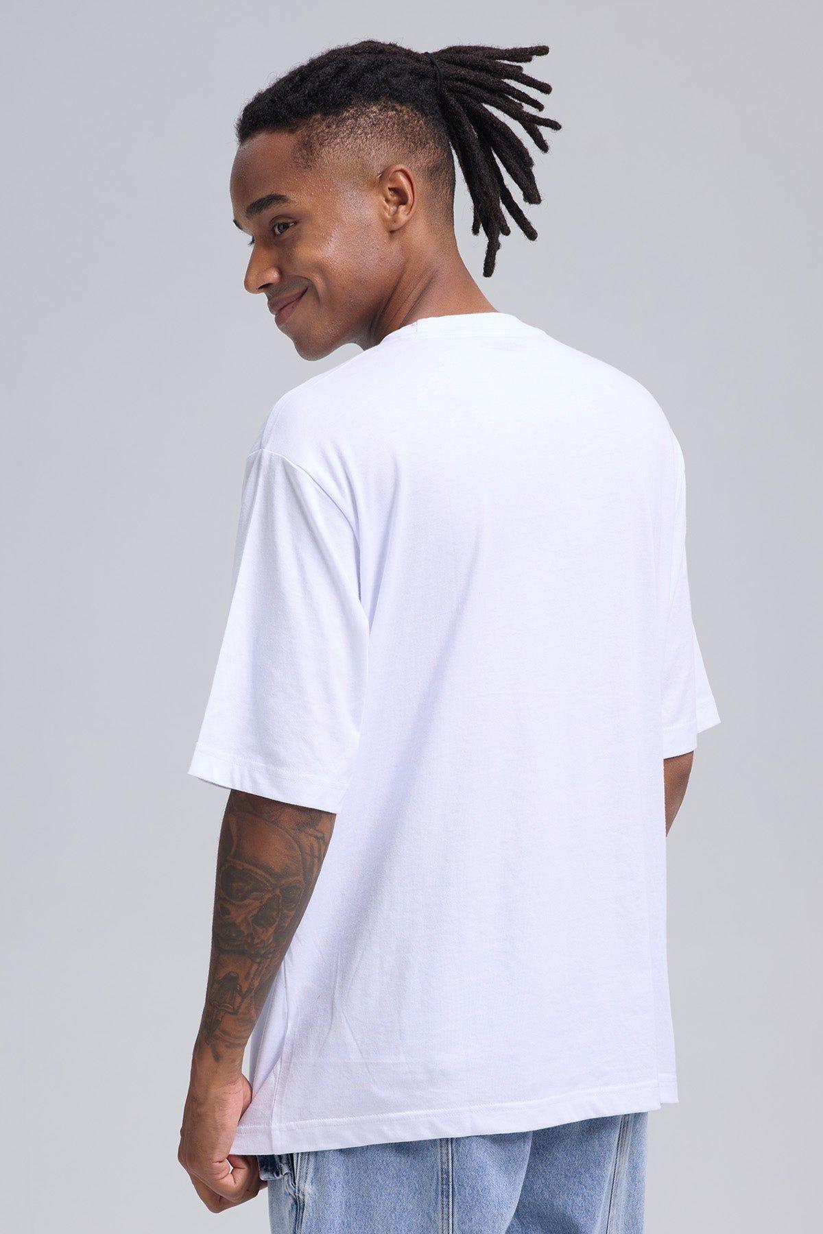 Polera Hombre Print Central Blanco-2