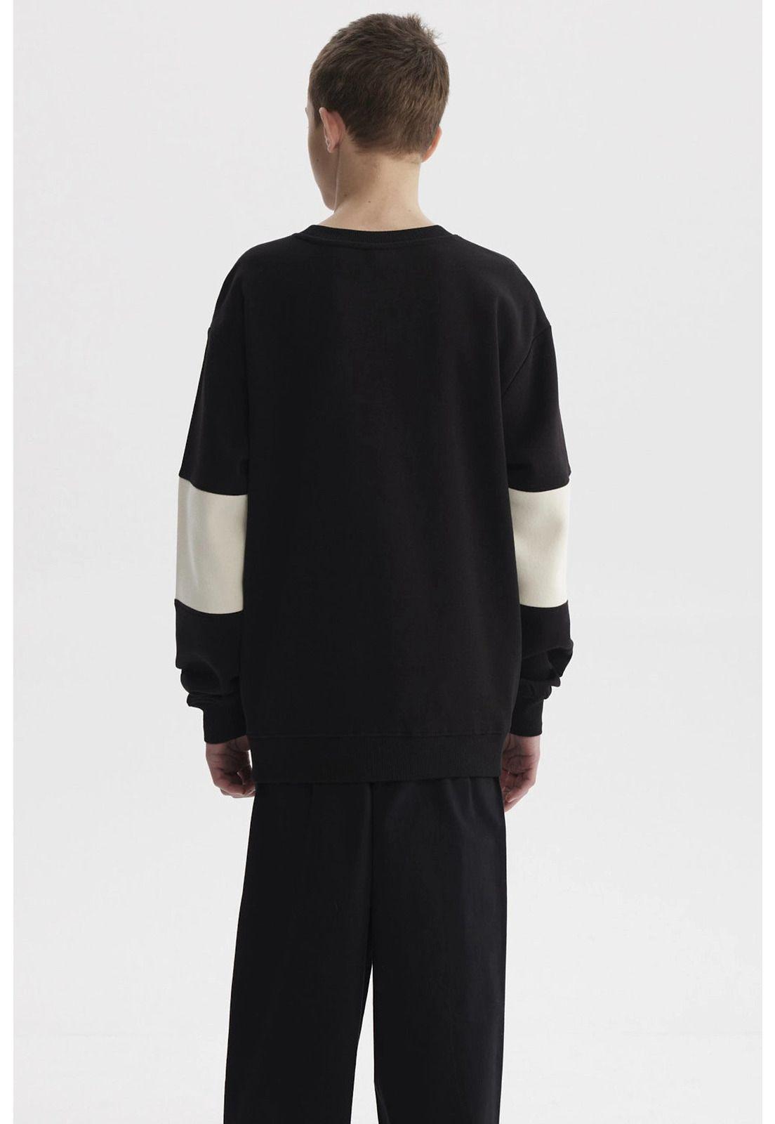 Polerón Niño College Franjas Negro-2