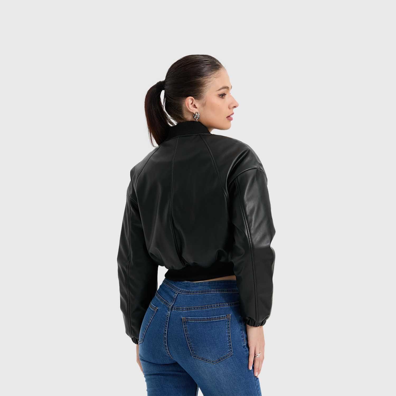 Chaqueta Mujer Bomber Negro Iv Fsp Fashion's Park-2