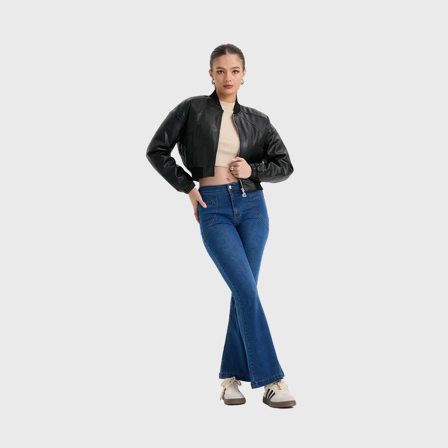 Chaqueta Mujer Bomber Negro Iv Fsp Fashion's Park-3