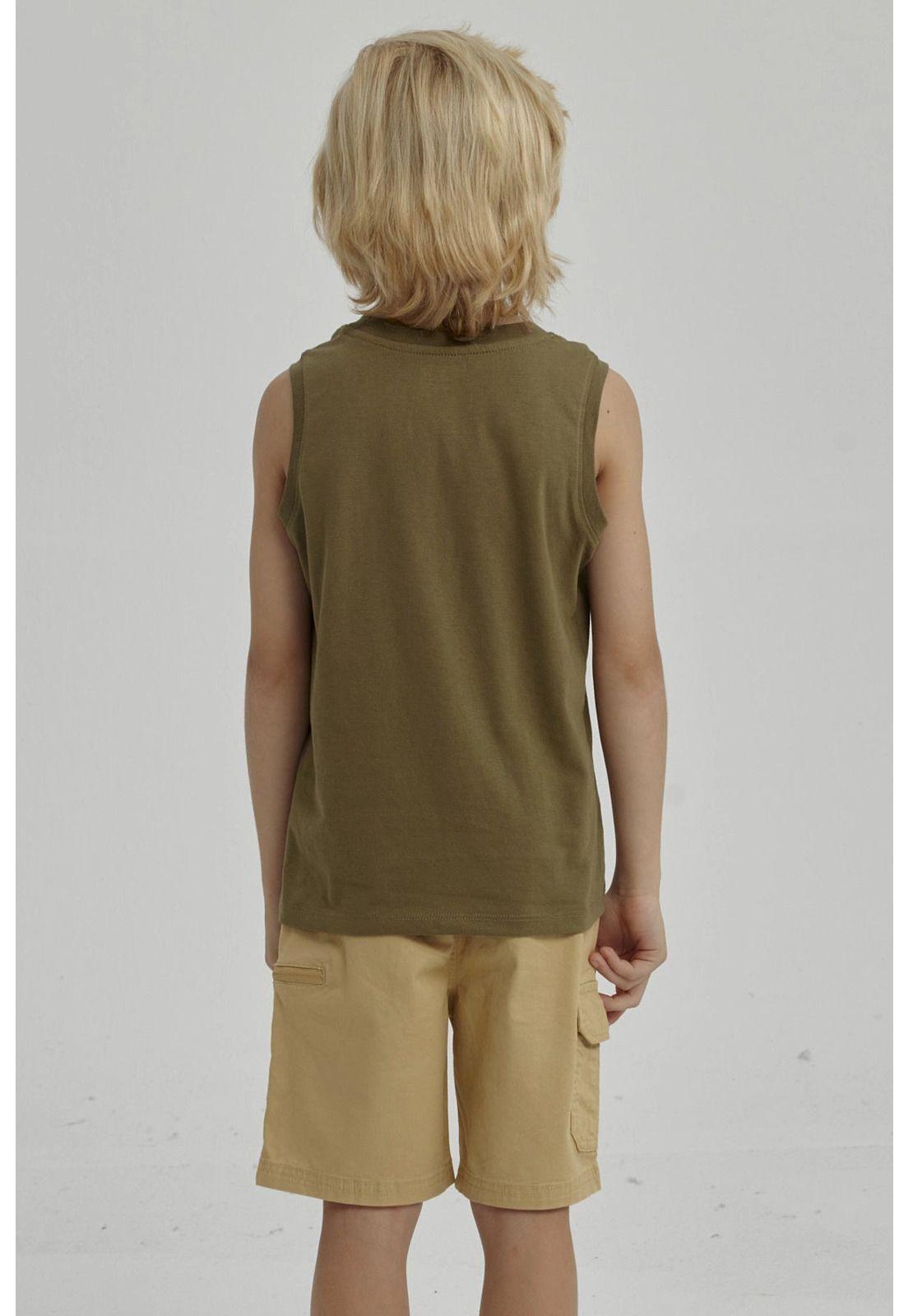 Polera Niño Print Verde Militar-2